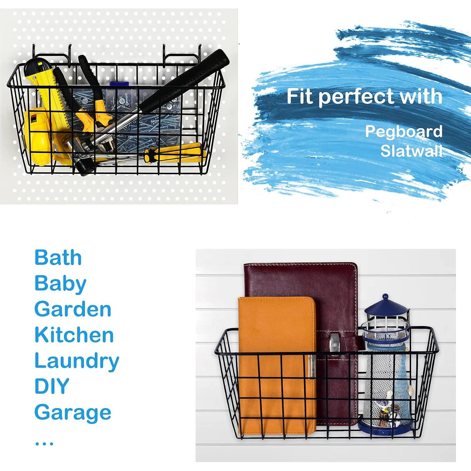 Cestas de Tablero Perforado G.CORE 4 Piezas Metal 27.94x11.94 cm