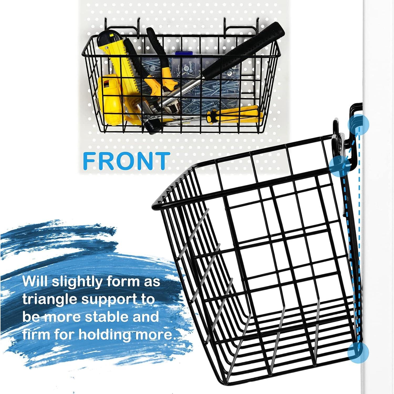 Cestas de Tablero Perforado G.CORE 4 Piezas Metal 27.94x11.94 cm