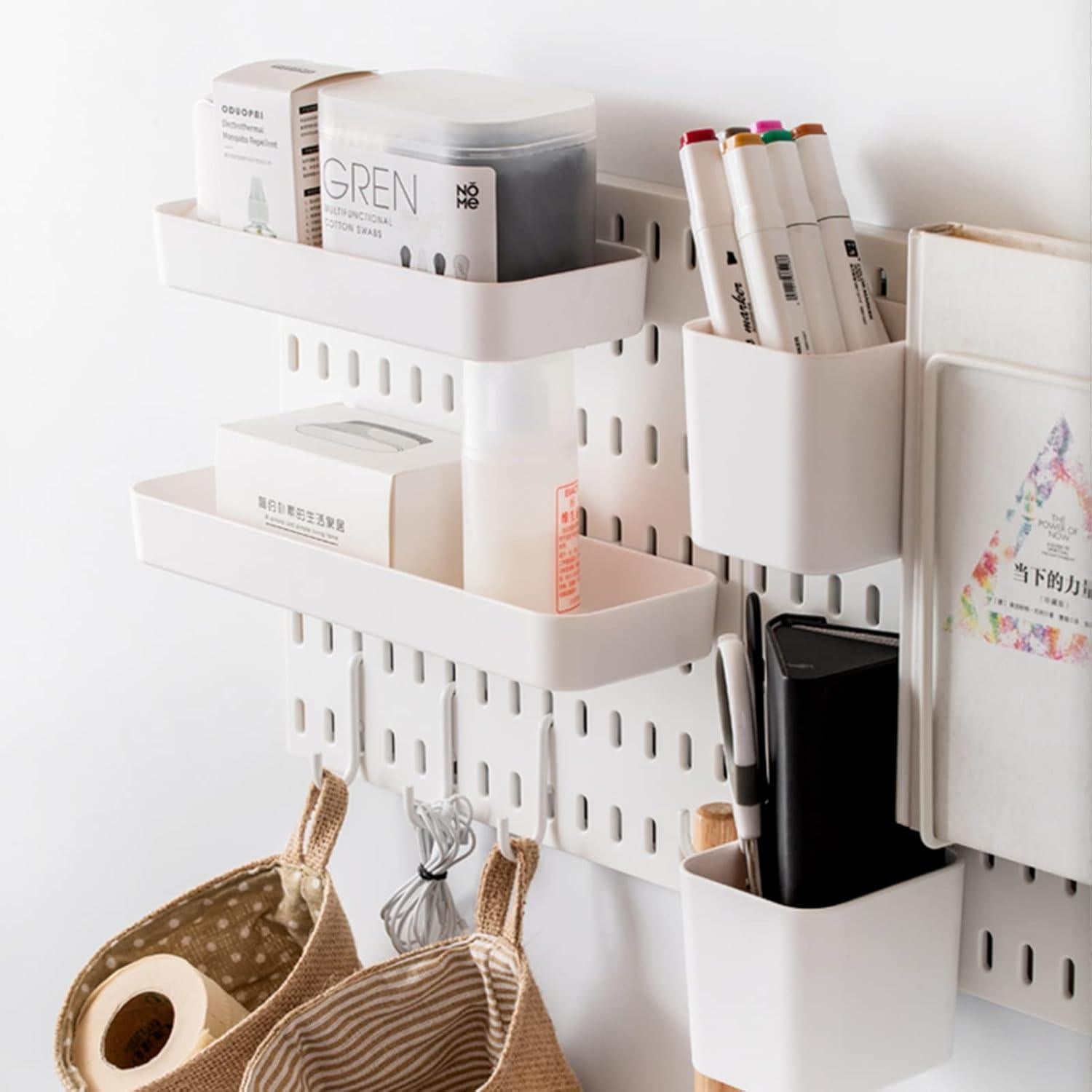 Organizador de Pared Aecllcea 27.4x9 cm Blanco DIY