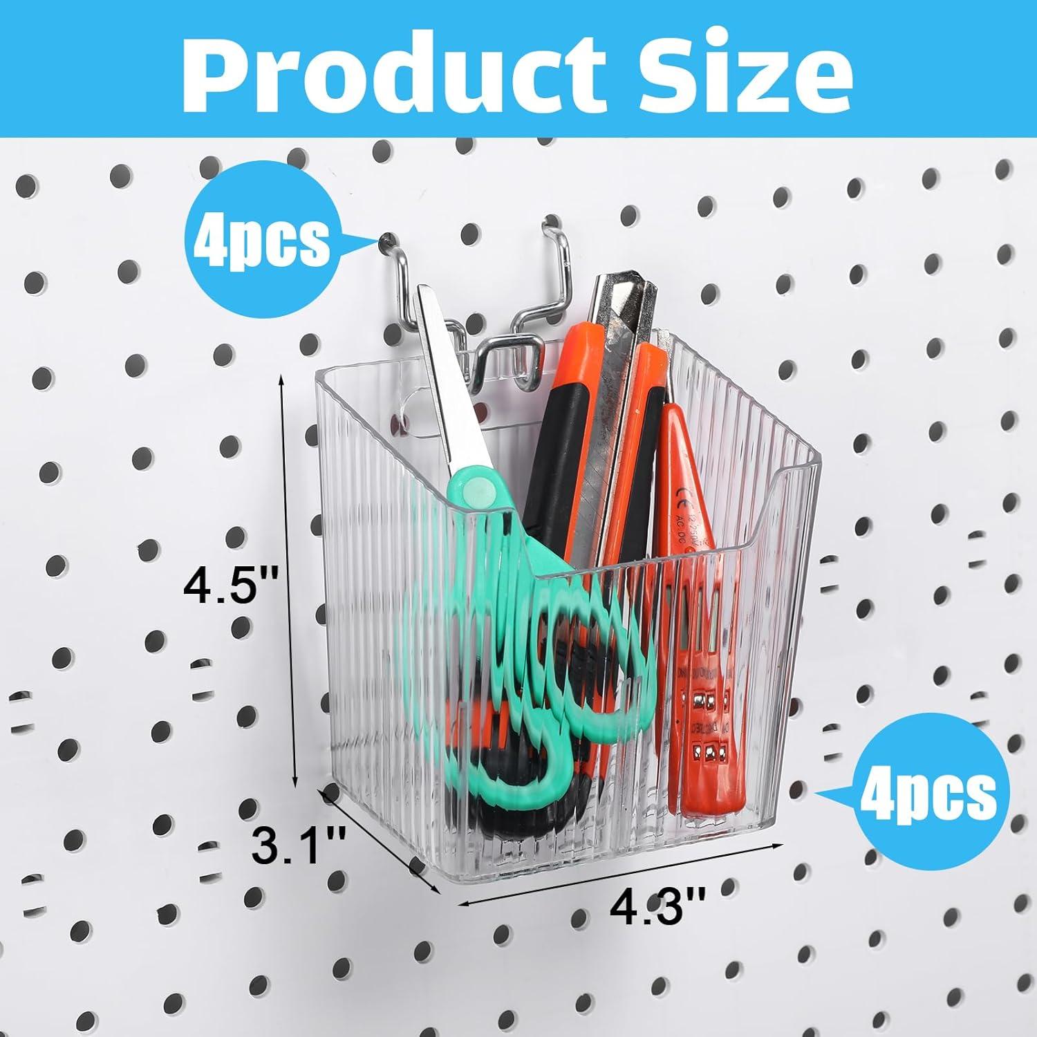 Set 4 Contenedores de Tablero de Clavos Suzile 11x8x11.5cm