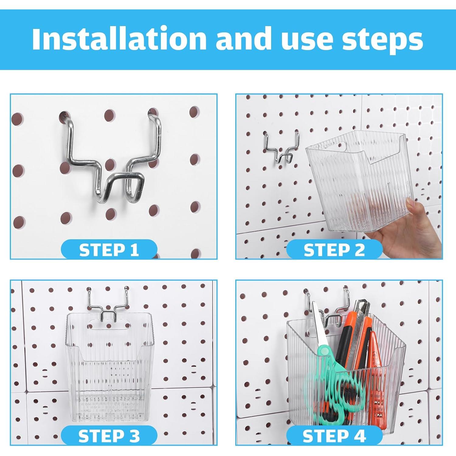 Set 4 Contenedores de Tablero de Clavos Suzile 11x8x11.5cm