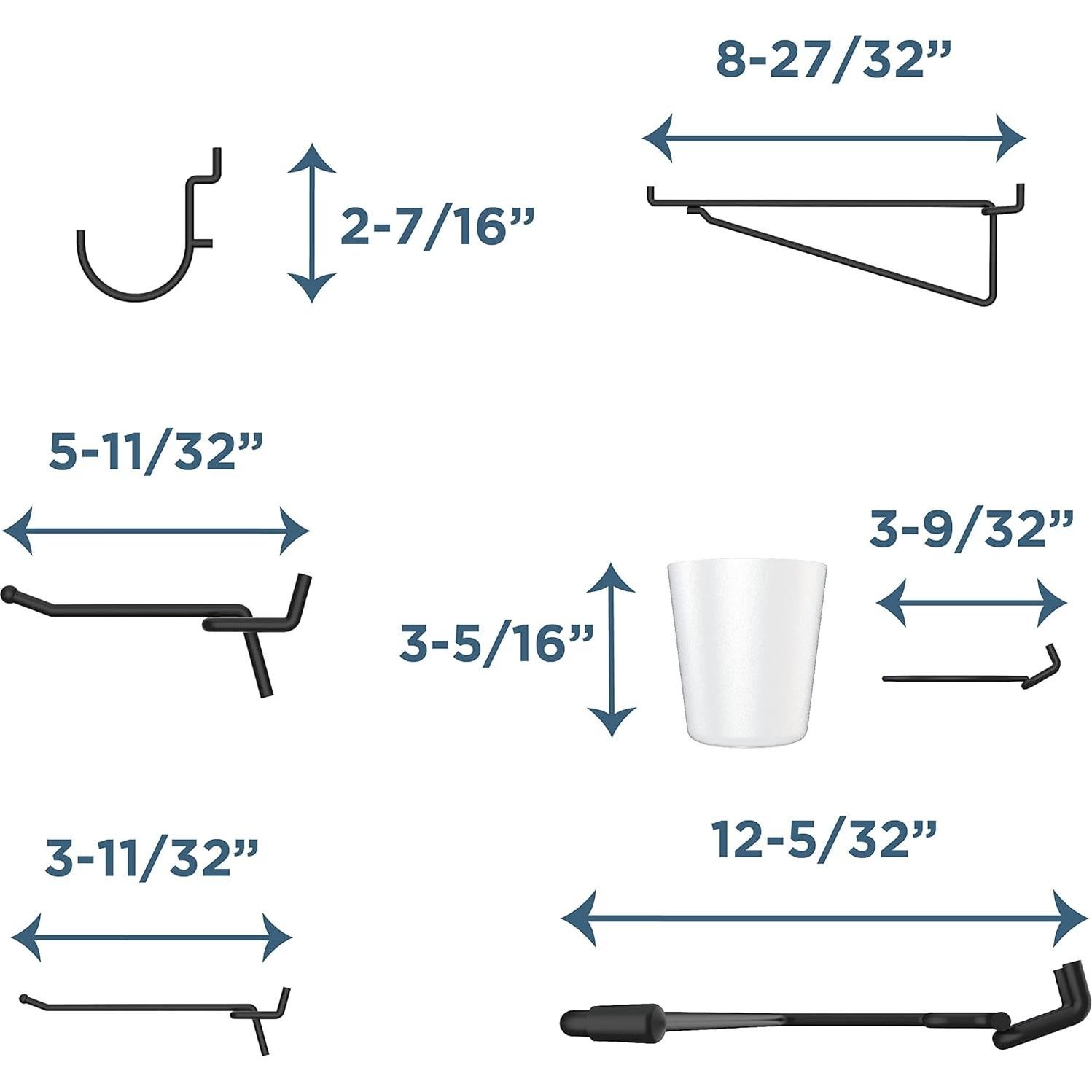Kit Organizador Tablero Perforado National Hardware N900-003, 17 Piezas