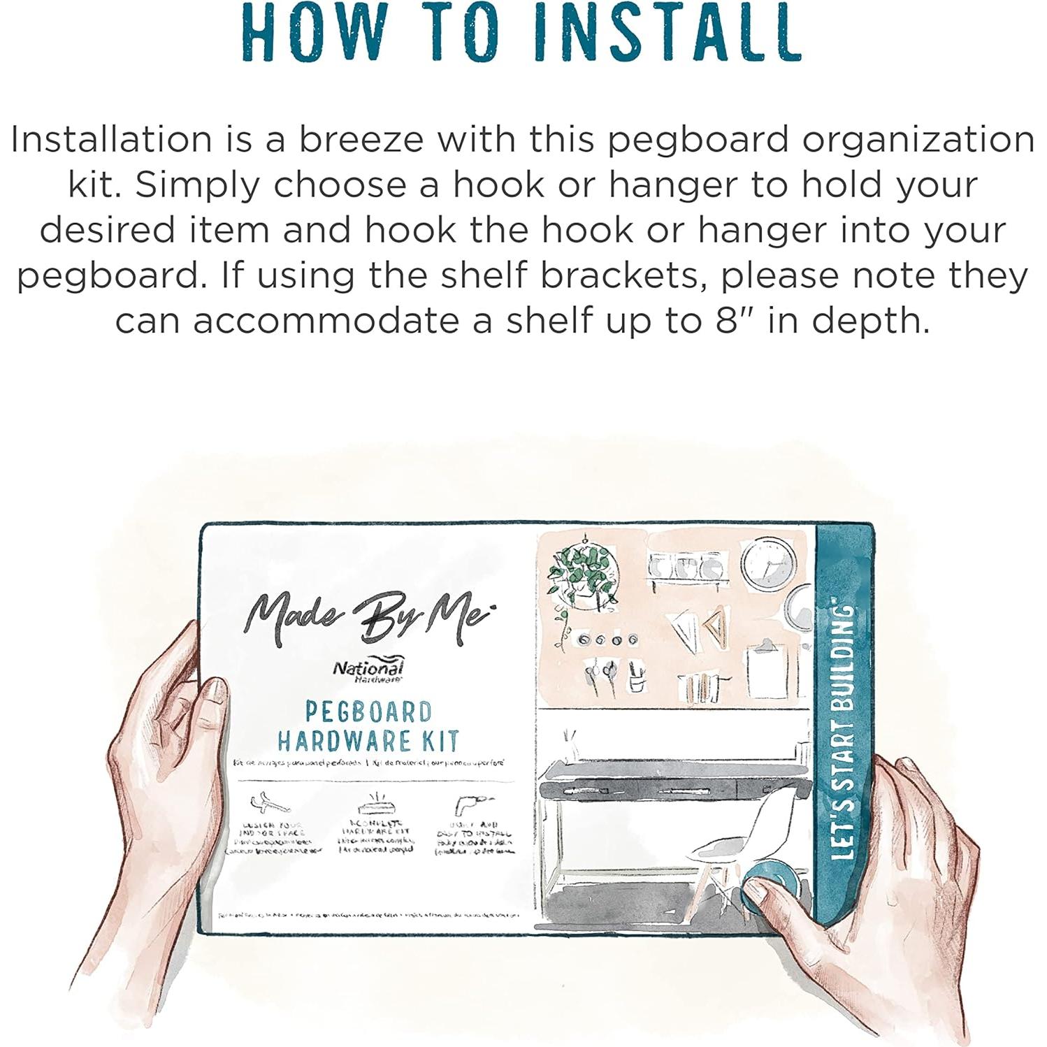 Kit Organizador Tablero Perforado National Hardware N900-003, 17 Piezas