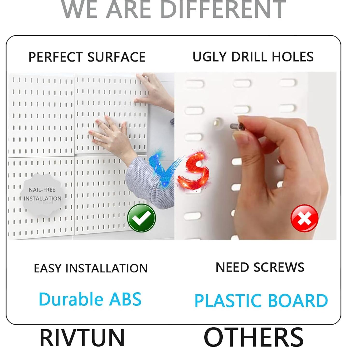 Kit Organizador de Pared RIVTUN 4 Tableros Perforados 28 cm