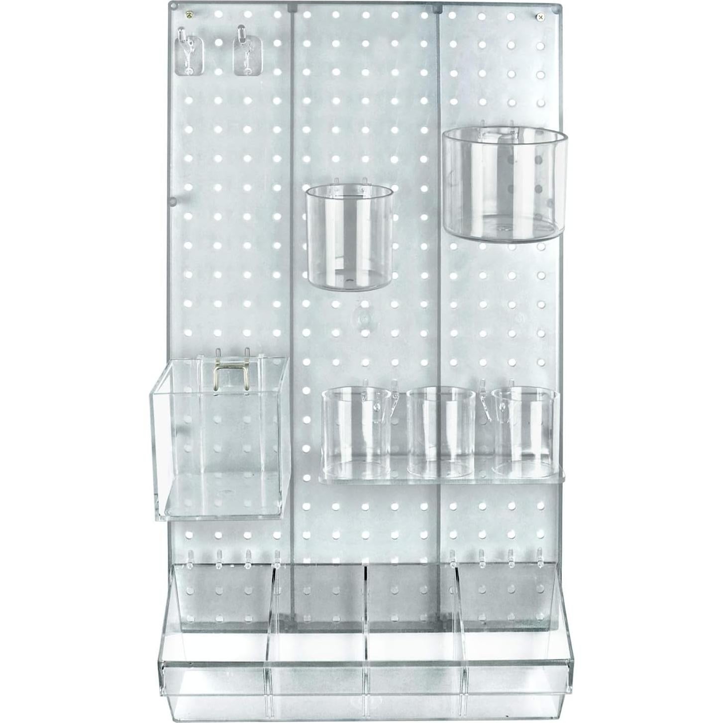 Kit Organizador de Pared Azar Displays 12 Piezas Transparente