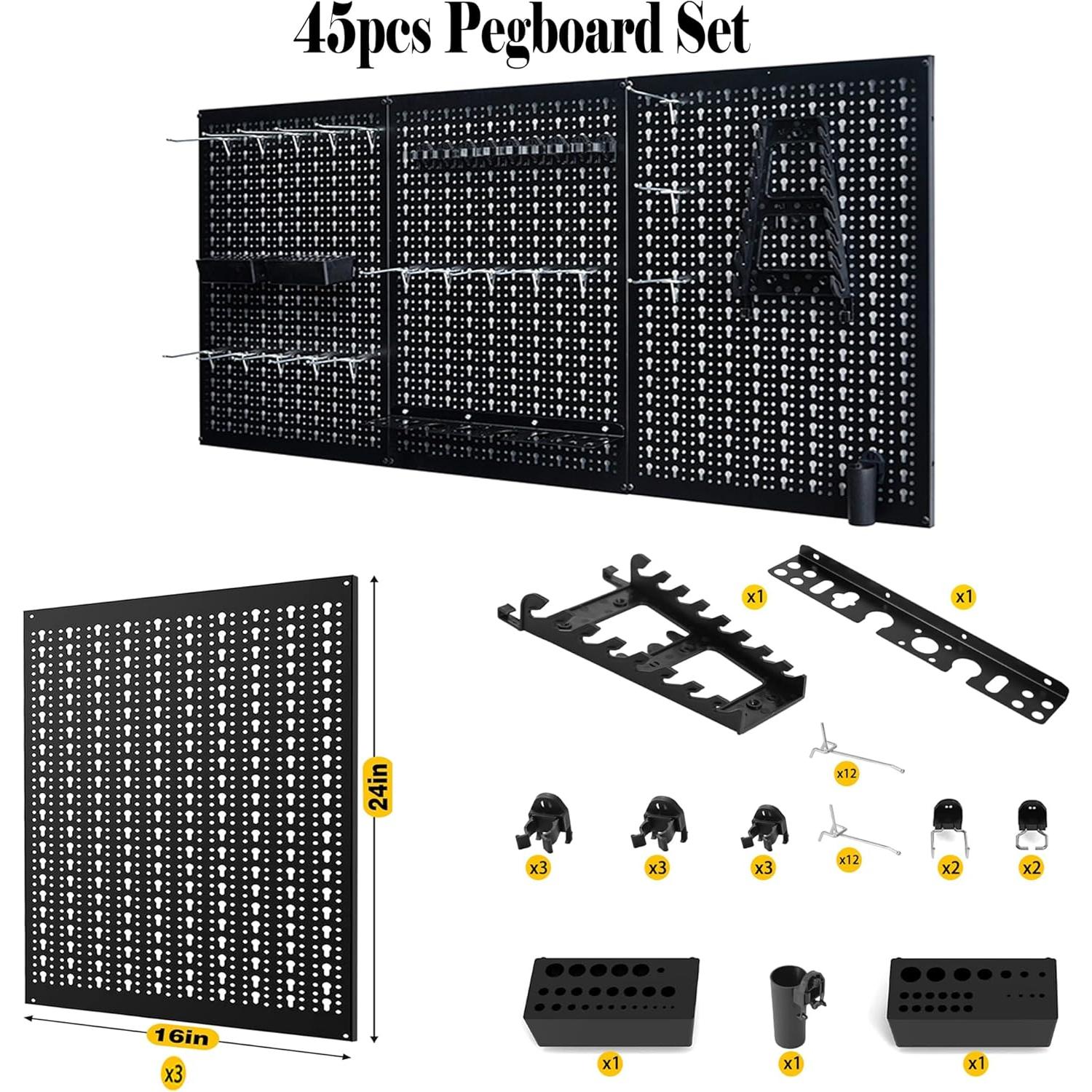 Organizador de Pared Ultrawall 122x61cm con 45 Accesorios