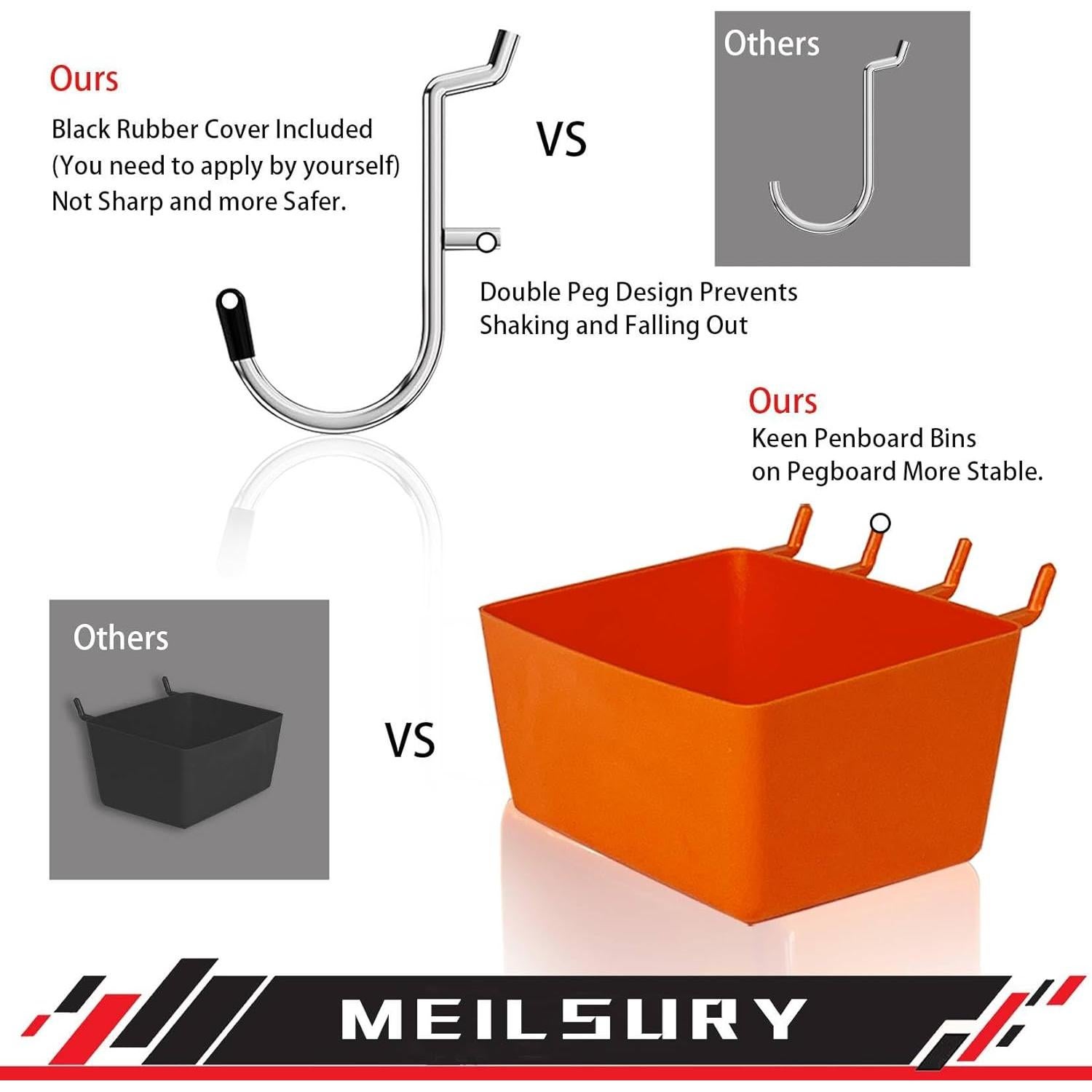 Accesorios para Tablero Perforado MeilsurY 278 Piezas