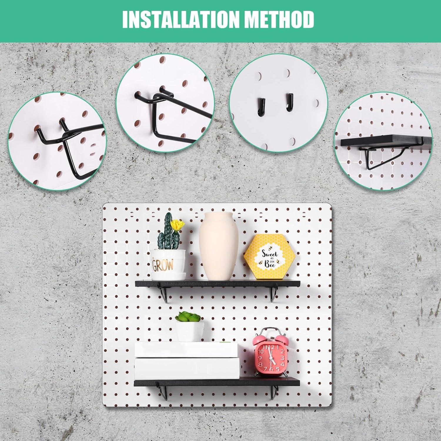 Estante Perforado Blulu 4 Piezas 35x15cm Negro Resistente