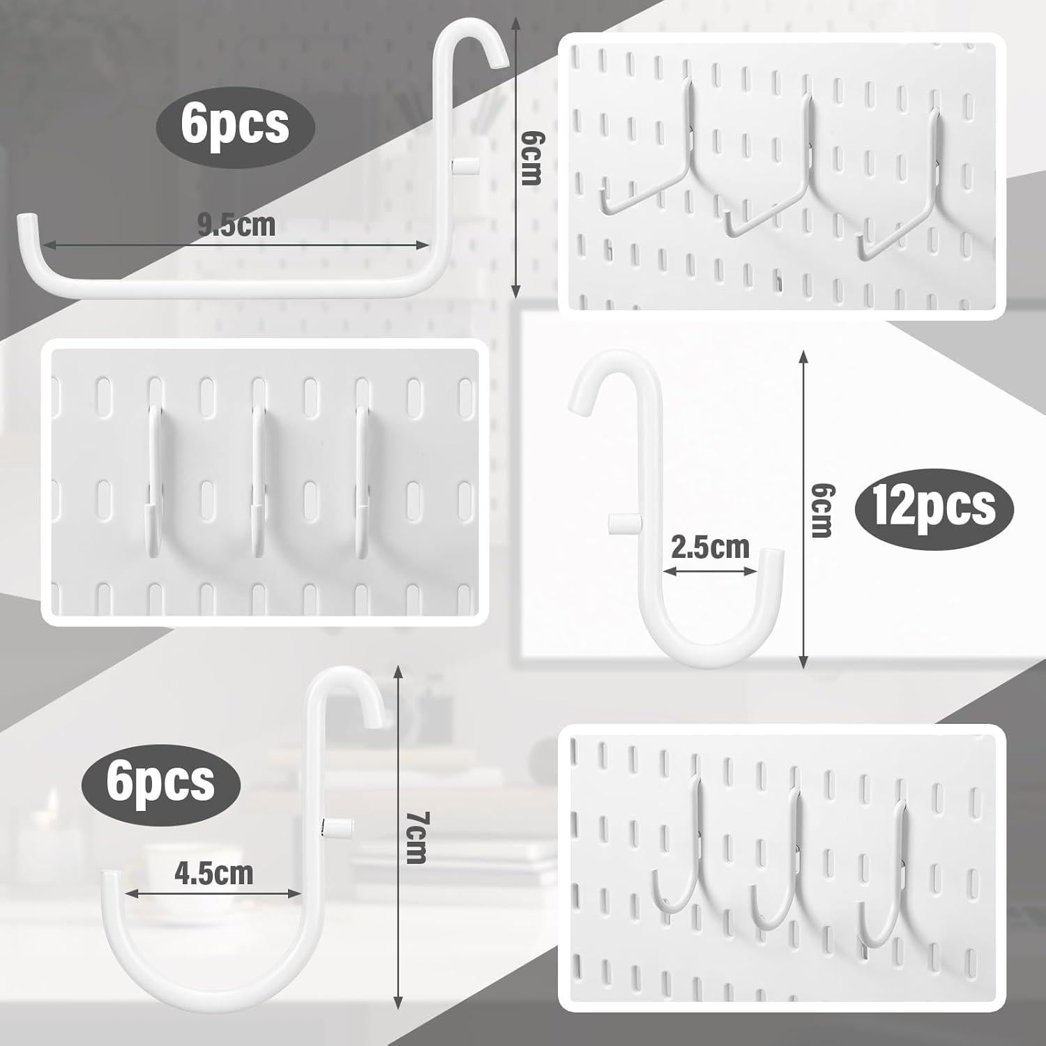 Ganchos para Tablero Perforado Moxweyeni 24 Pcs Compatible IKEA