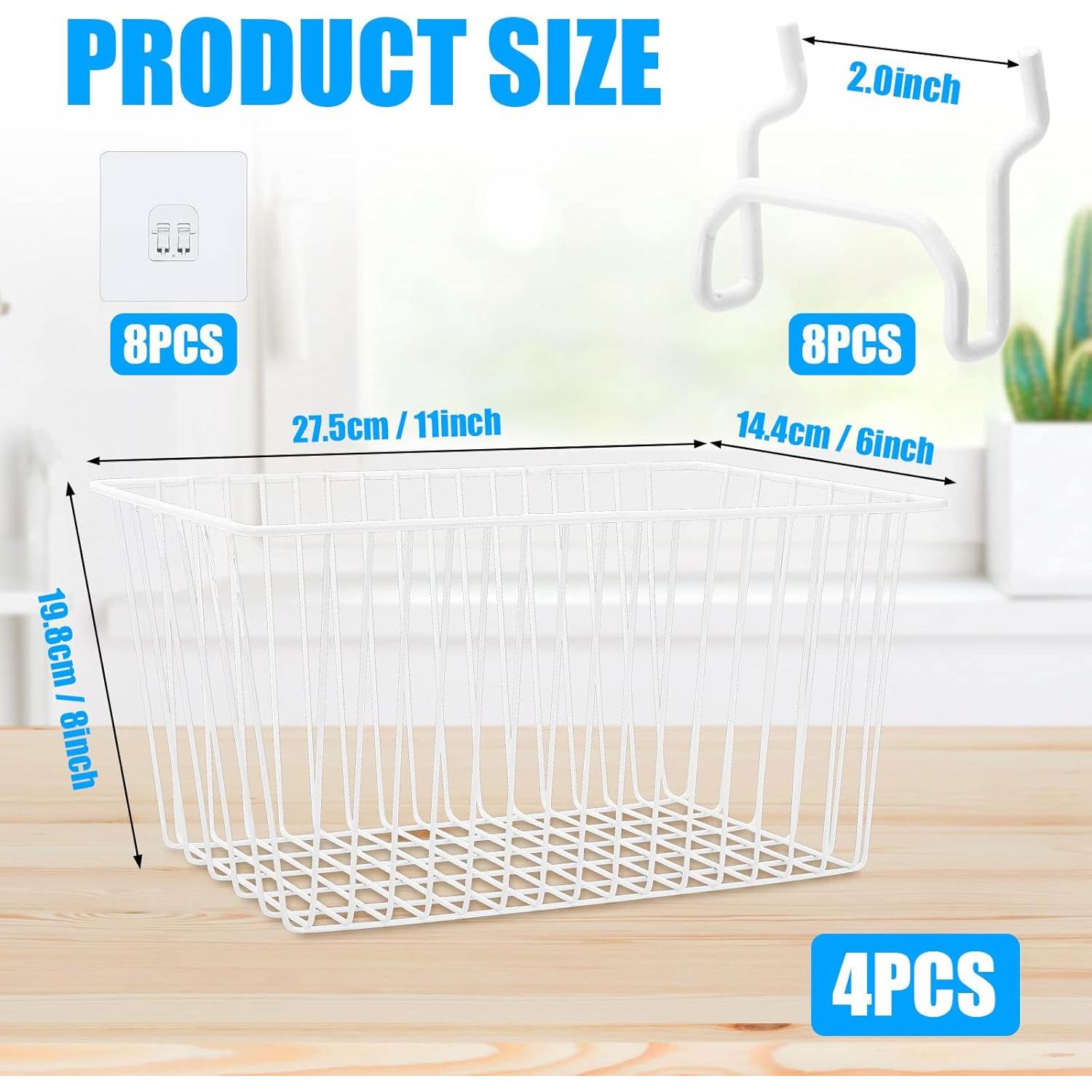 Cesta de Almacenamiento Sieral 4 Piezas para Pegboard Blanco