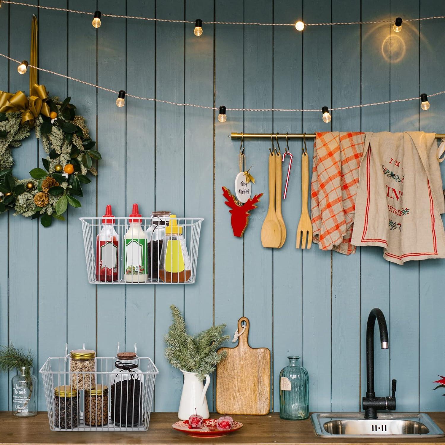 Cesta de Almacenamiento Sieral 4 Piezas para Pegboard Blanco