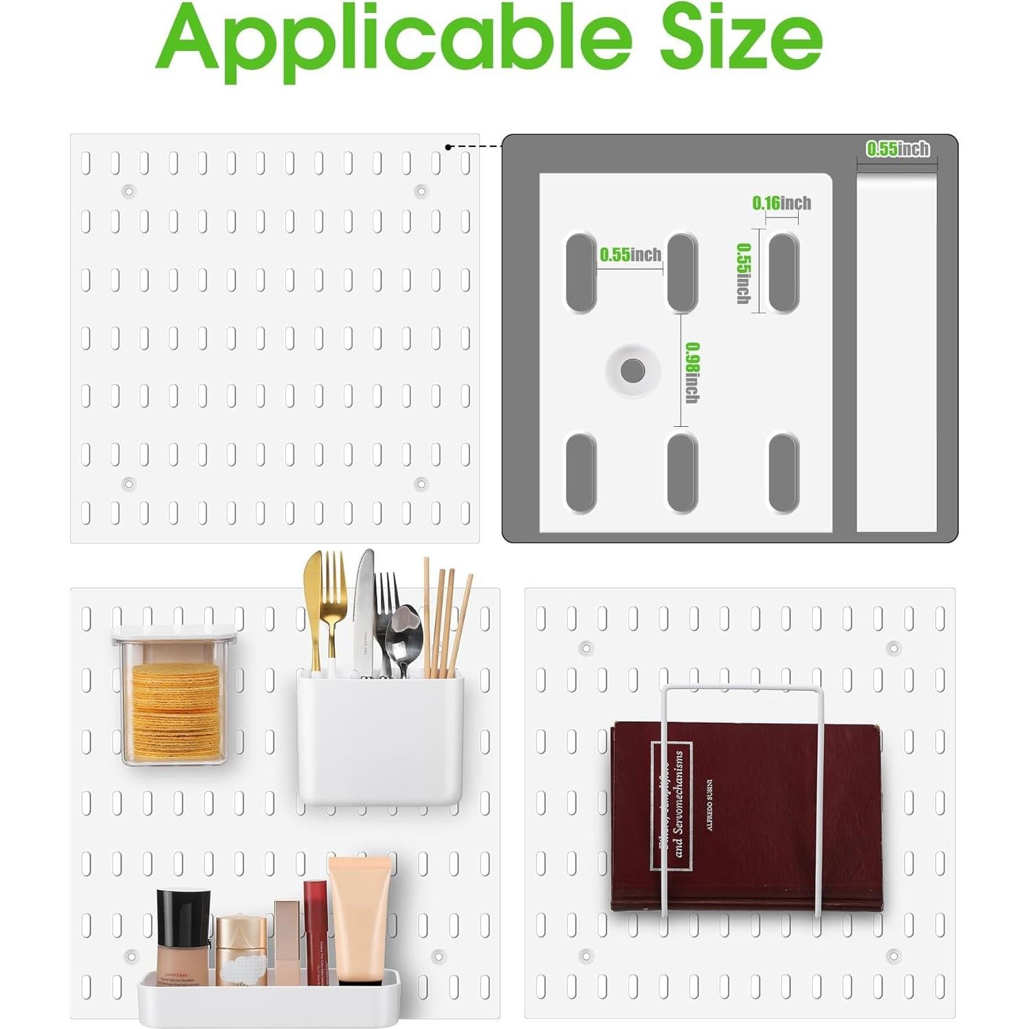 Organizadores de Tablero de Clavos Yulejo 4 Piezas 10x8x8cm