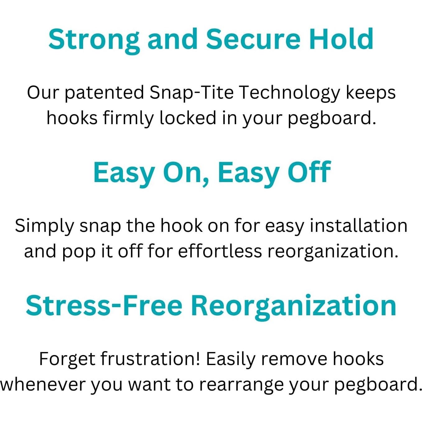 Ganchos de Tablero de Clavos PegPro® 2" - 24 Unidades, Negro