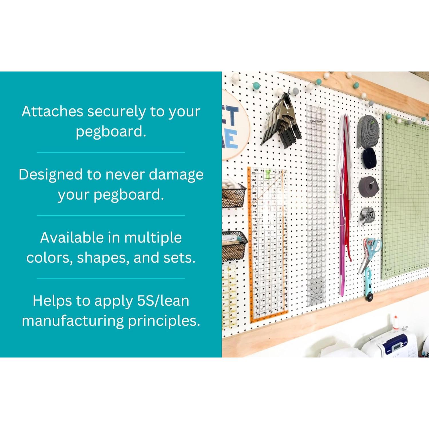 Ganchos de Tablero de Clavos PegPro® 2" - 24 Unidades, Negro