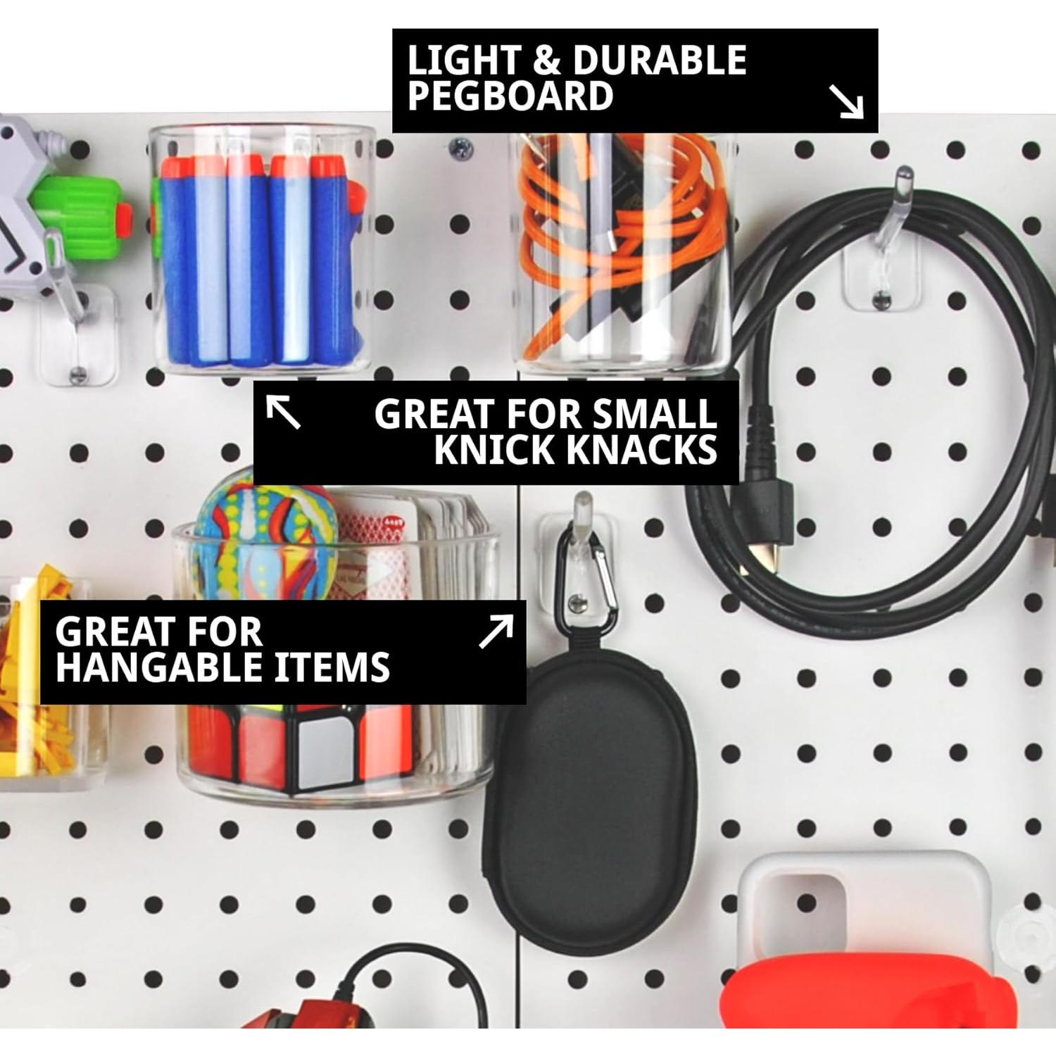 Organizador de Pegboard Azar Displays 70 Piezas Blanco 68.58x55.88cm