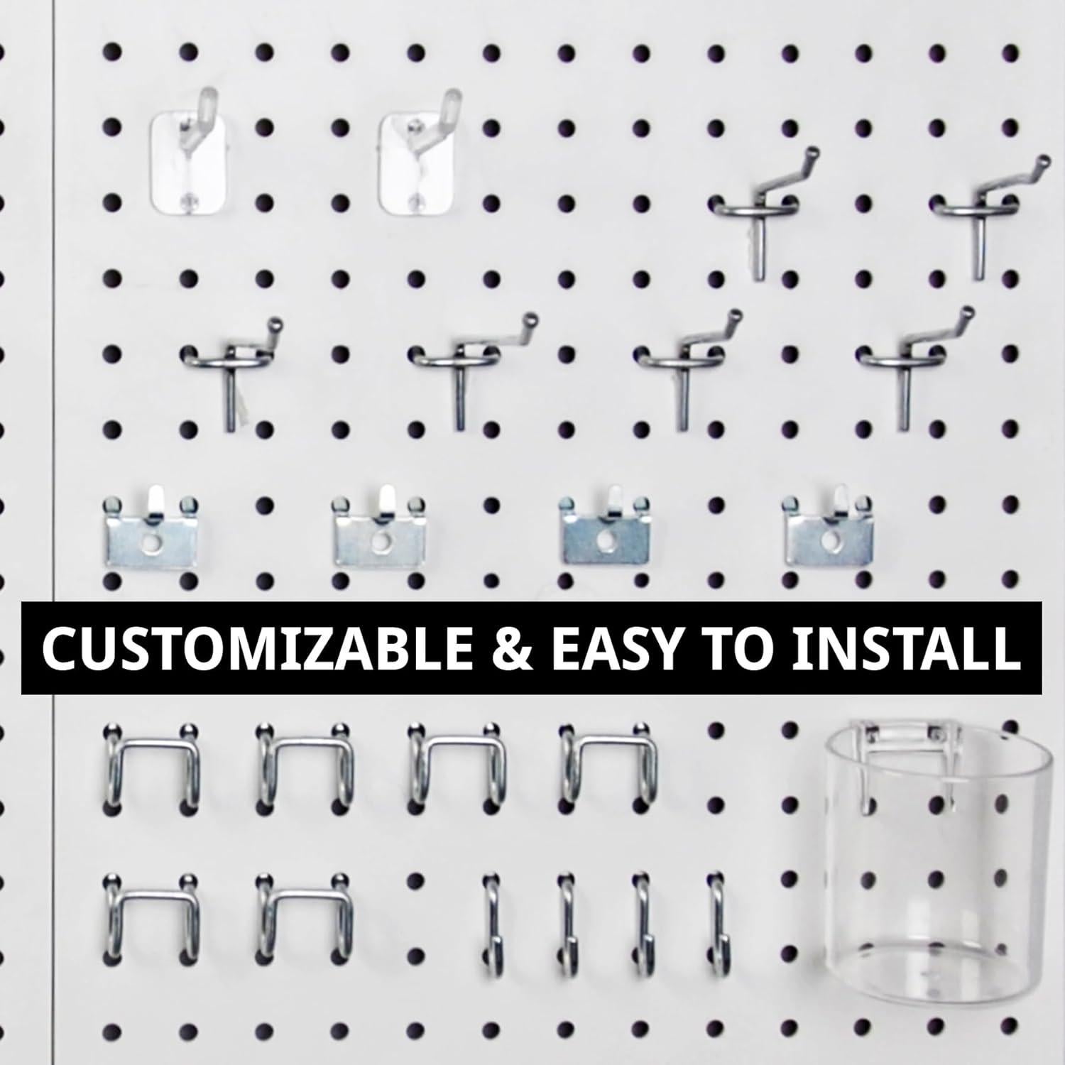 Organizador de Pegboard Azar Displays 70 Piezas Blanco 68.58x55.88cm