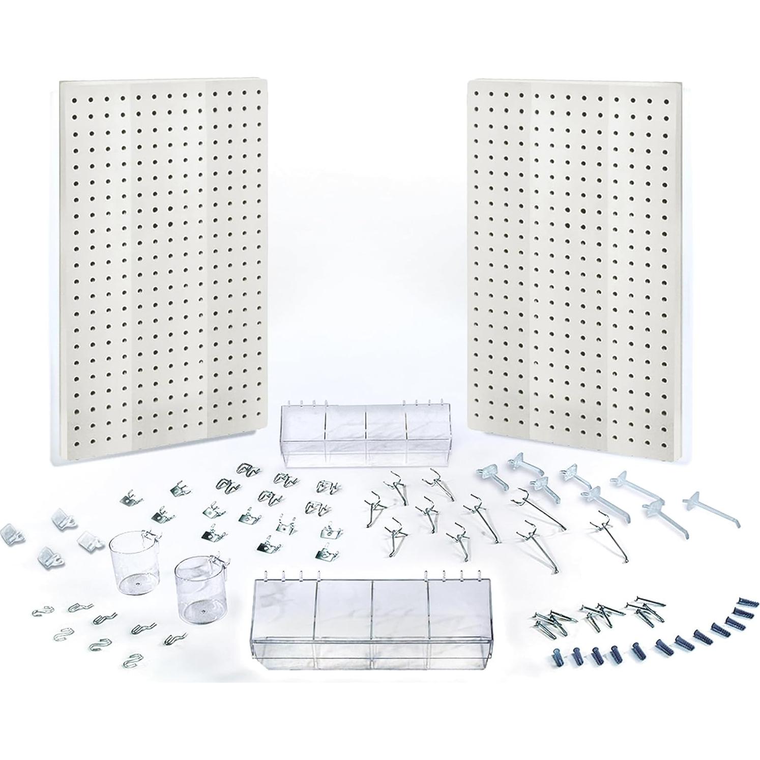 Organizador de Pegboard Azar Displays 70 Piezas Blanco 68.58x55.88cm