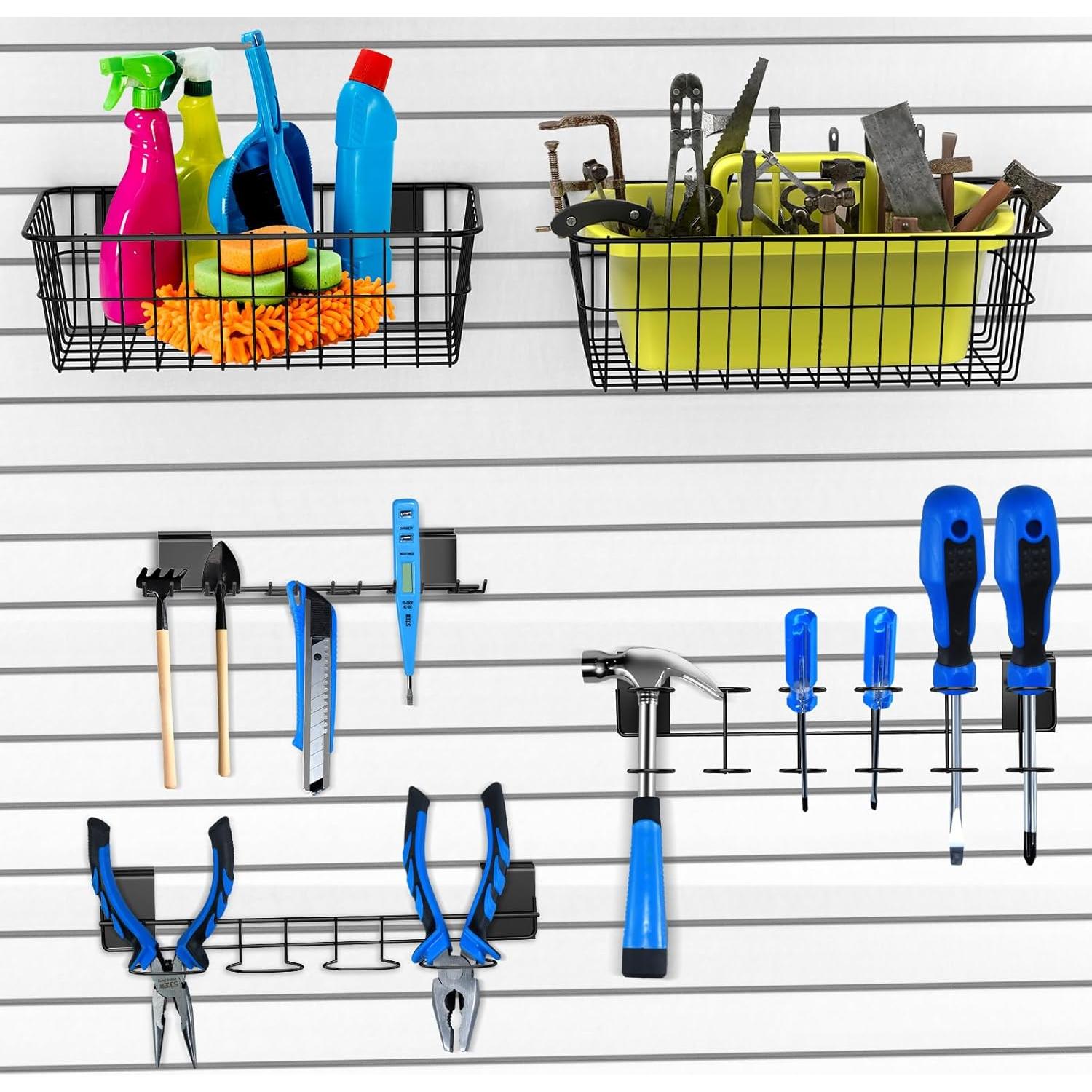 Kit Organizador Slatwall BeapTcely 28 Piezas Negro