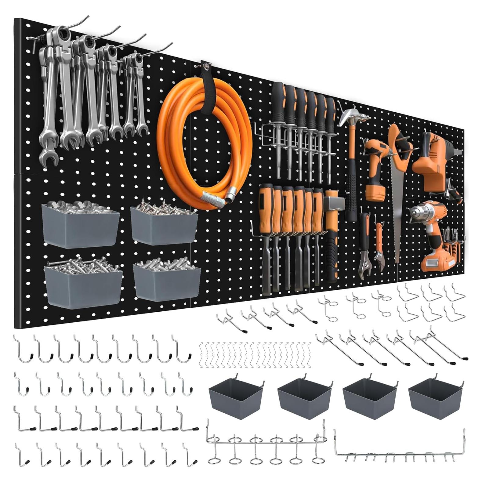 Organizador de Herramientas ROTESONNE 88 PCS Pegboard Negro