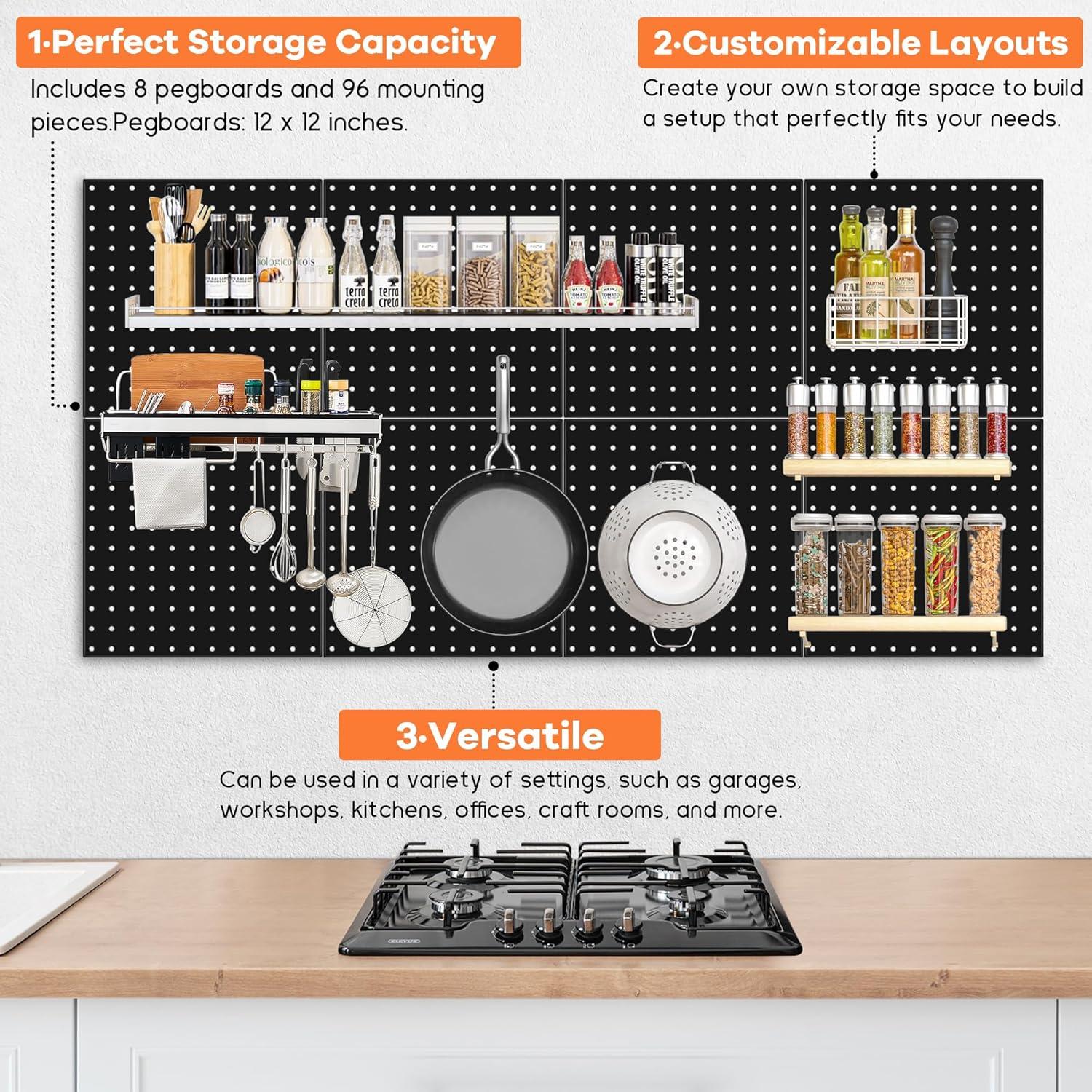 Organizador de Herramientas ROTESONNE 88 PCS Pegboard Negro