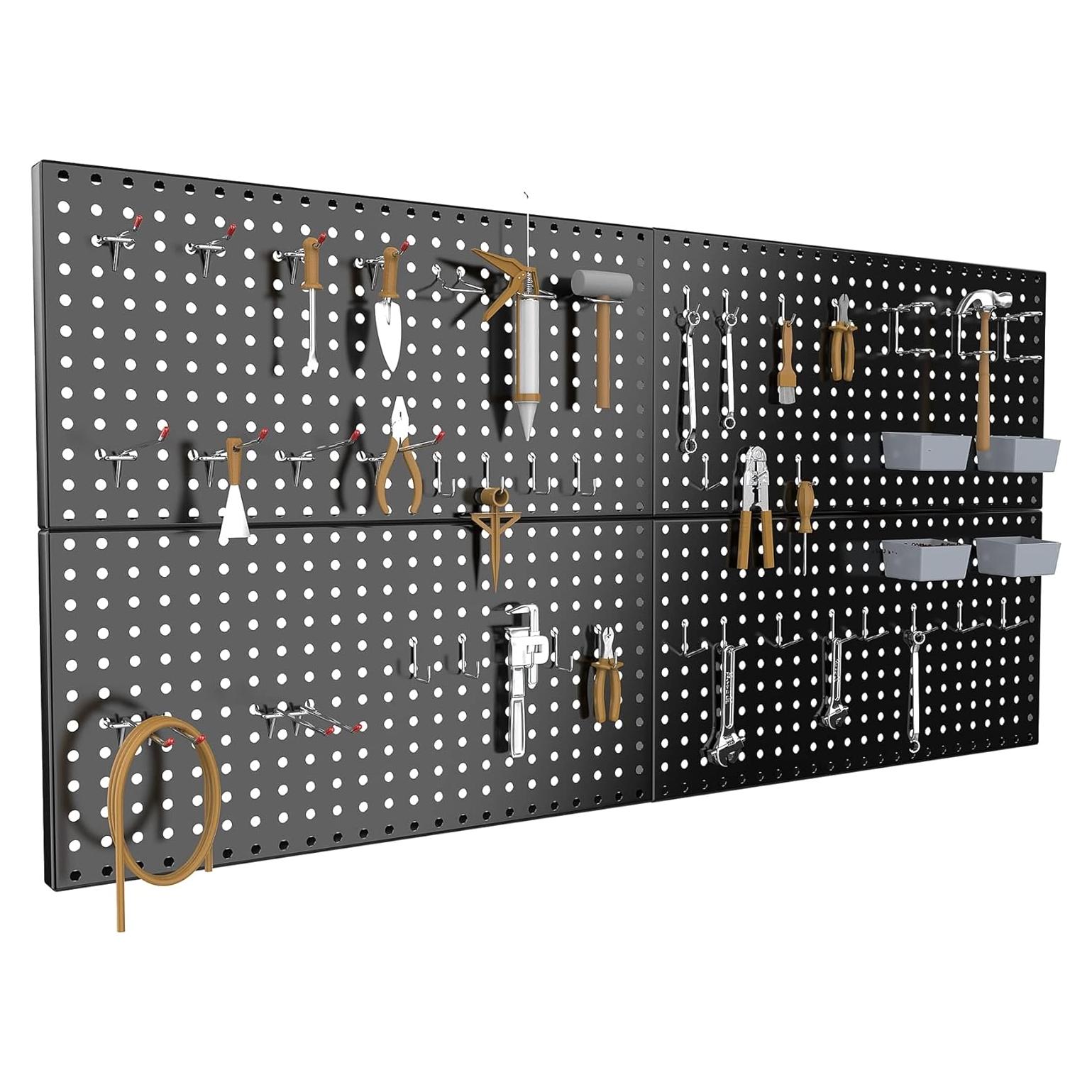 Kit de paneles de metal 71x34cm Pegboard Smith con ganchos y bins