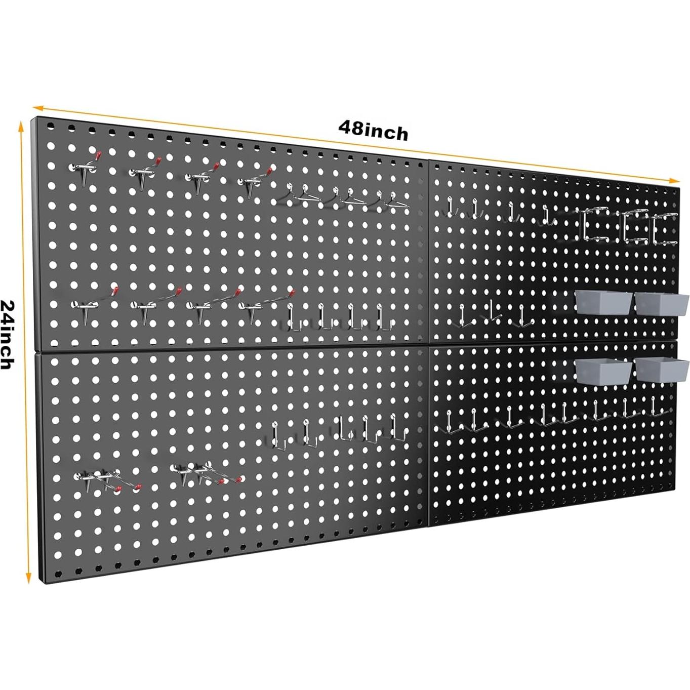 Kit de paneles de metal 71x34cm Pegboard Smith con ganchos y bins