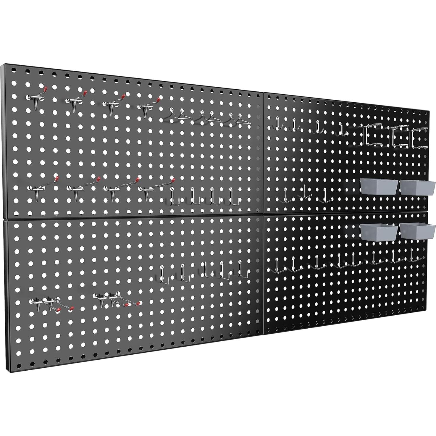 Kit de paneles de metal 71x34cm Pegboard Smith con ganchos y bins
