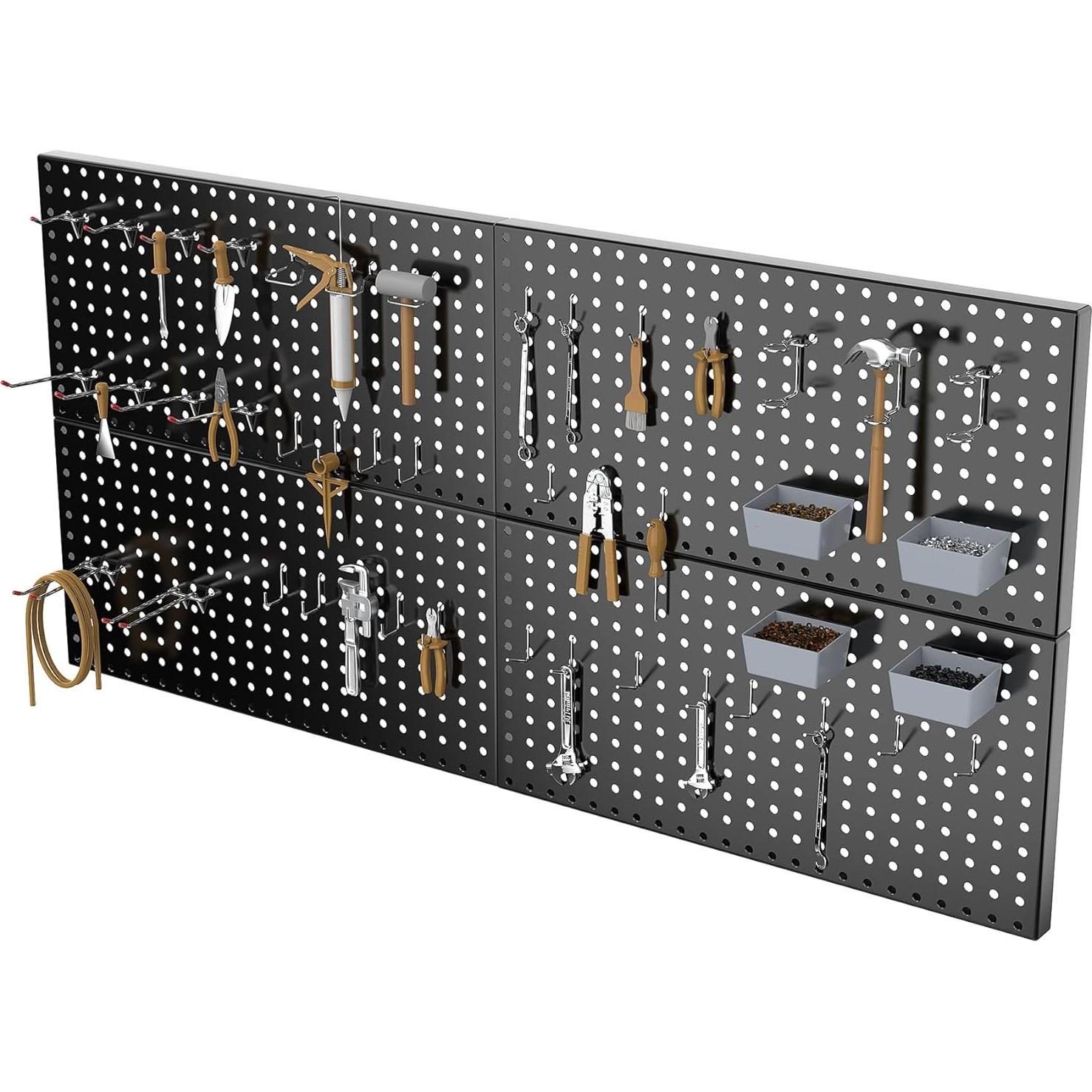 Kit de paneles de metal 71x34cm Pegboard Smith con ganchos y bins