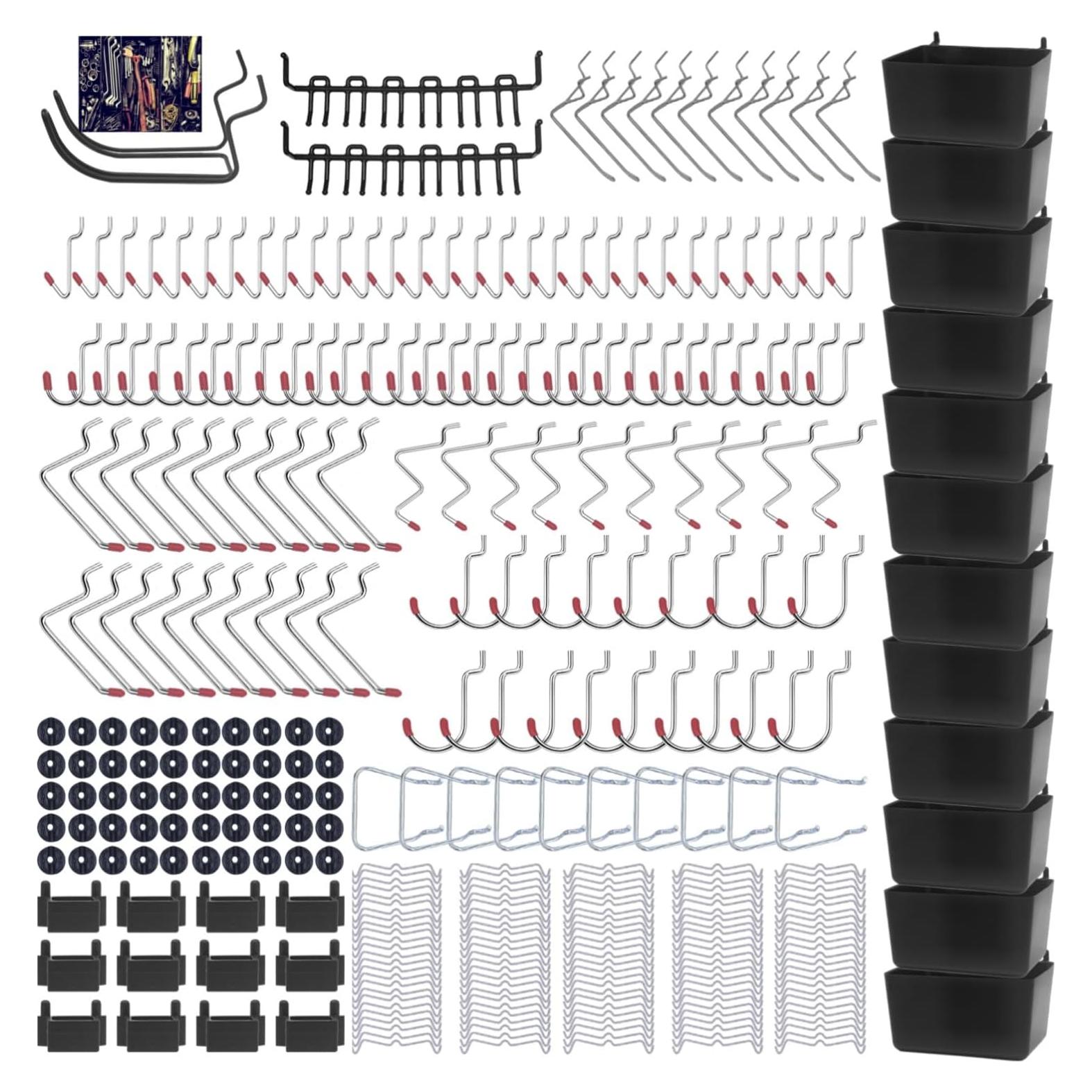 Kit Organizador de Ganchos Calax 338 Piezas para Tablero de Clavos
