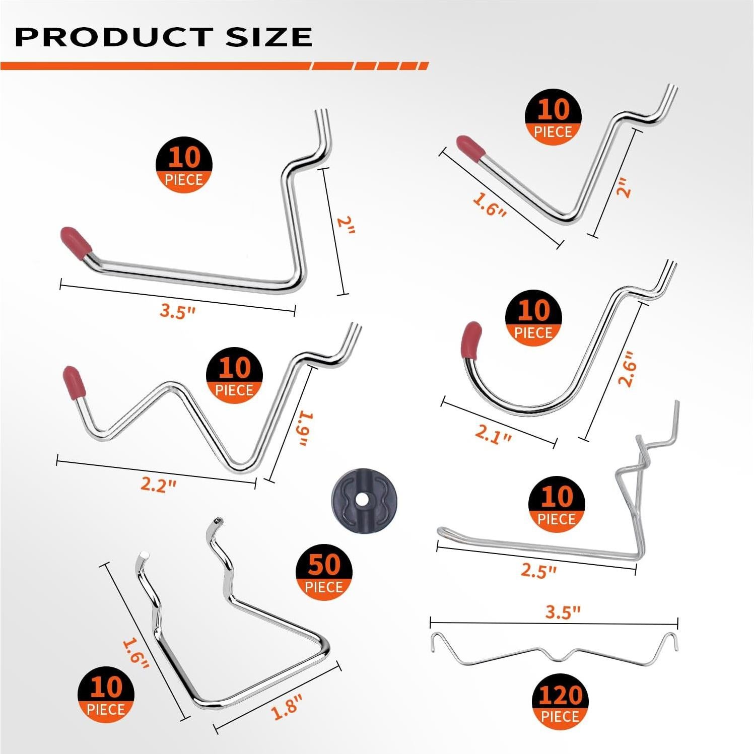 Kit Organizador de Ganchos Calax 338 Piezas para Tablero de Clavos