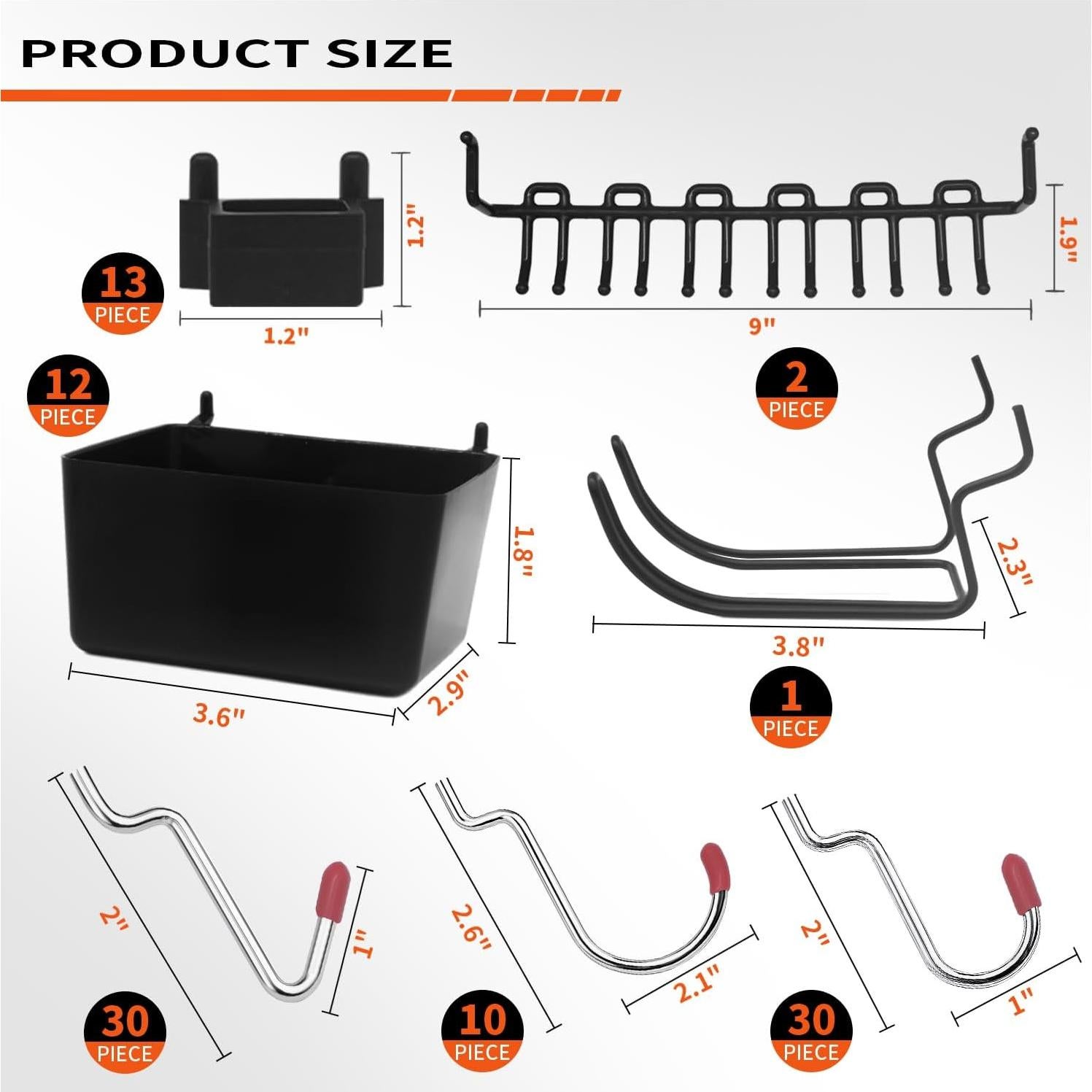 Kit Organizador de Ganchos Calax 338 Piezas para Tablero de Clavos