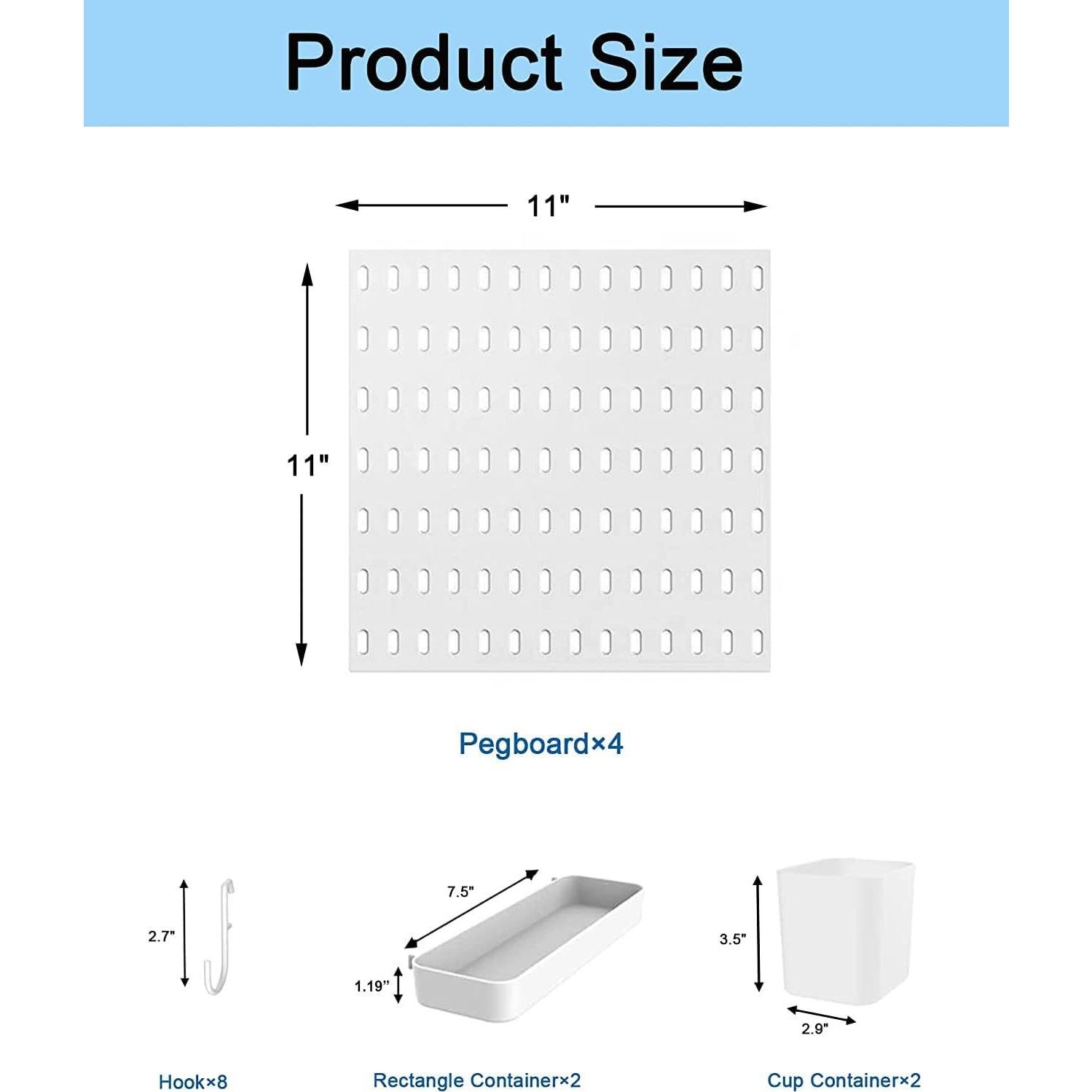 Kit Organizador de Pared Aecllcea 4 Paneles 56x56cm Blanco