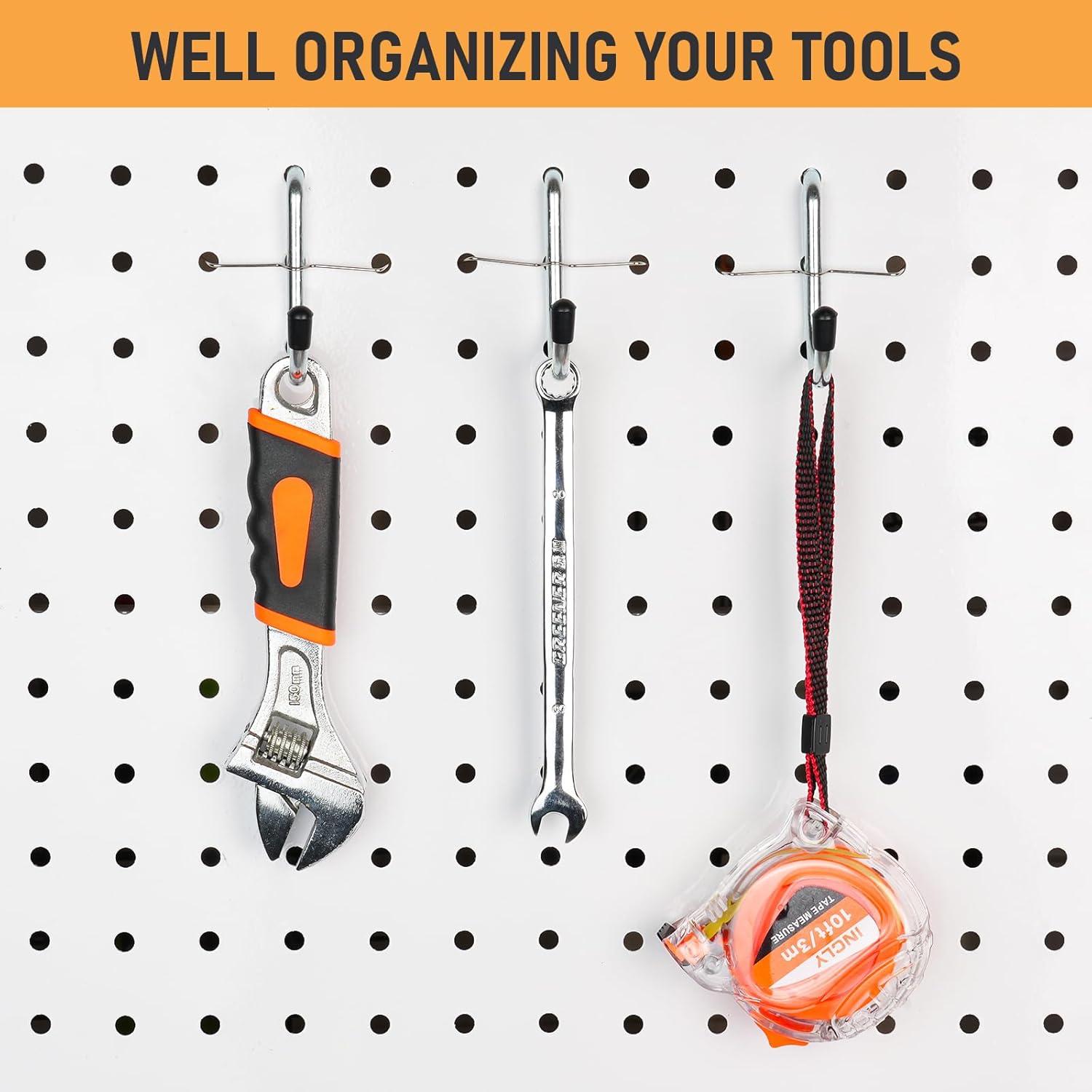 Ganchos J de Tablero de Clavos INCLY 100PCS Alta Resistencia