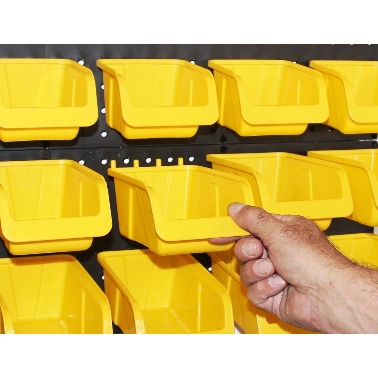 Contenedores WallPeg 12 Piezas Amarillas para Montaje en Pared