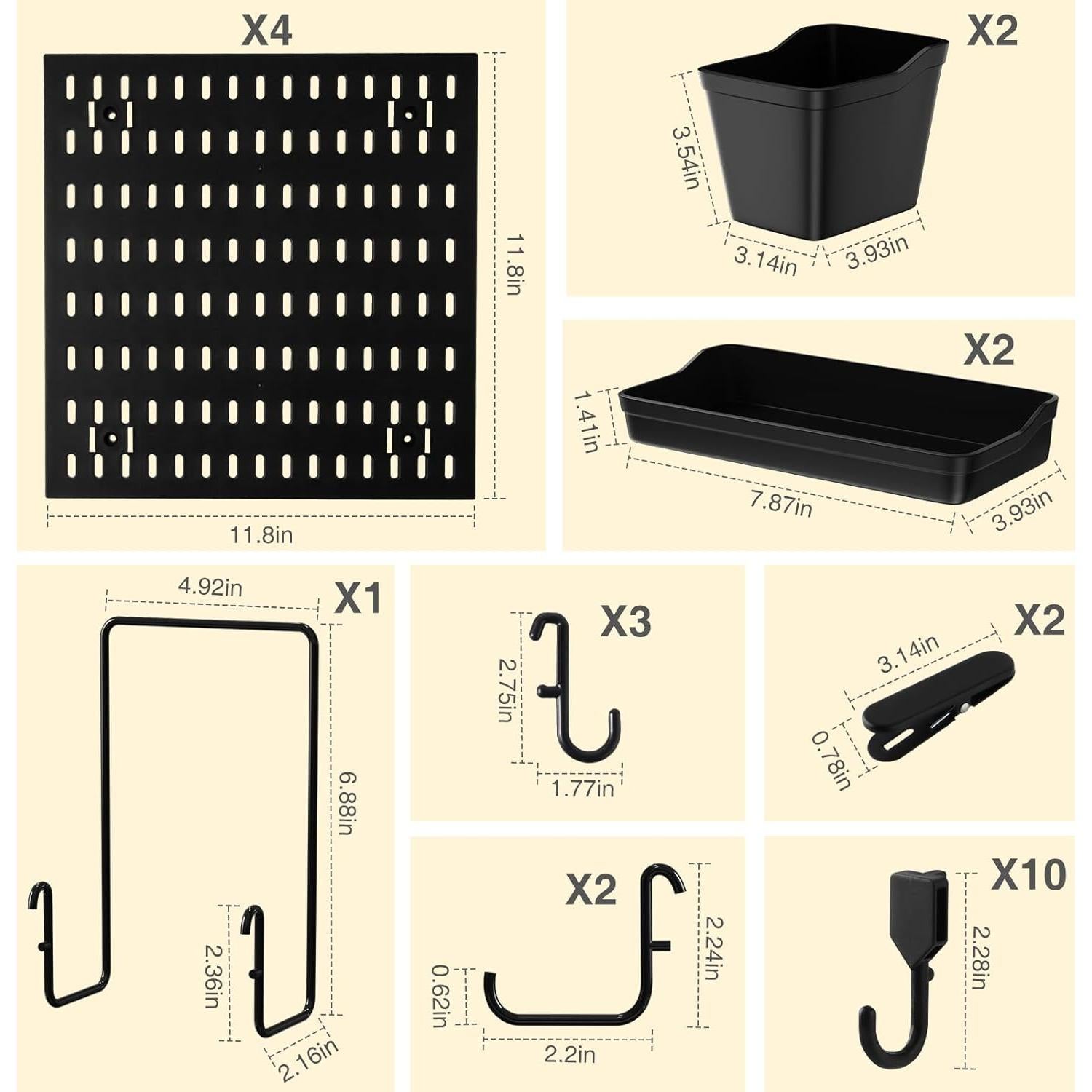 Kit de Paneles de Perforación HENSHOW 4 Unidades 30x30cm