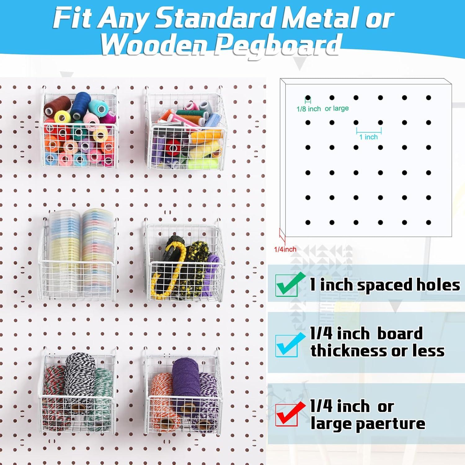 Paquete de 6 Cestas de Alambre Metálico Reallnaive Blancas