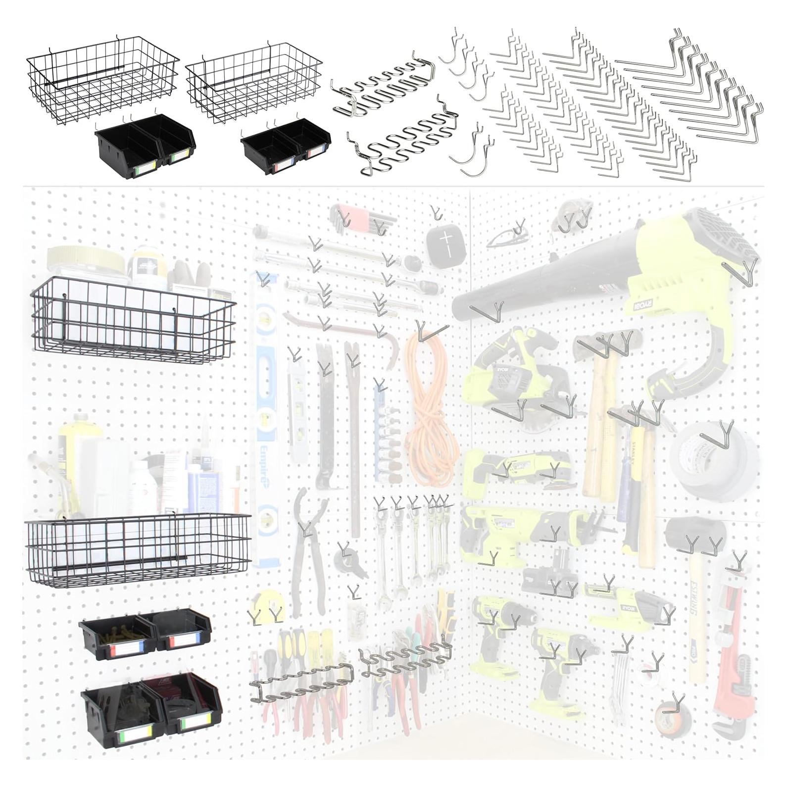 Ganchos para Tableros Perforados Right Arrange - 71 Piezas