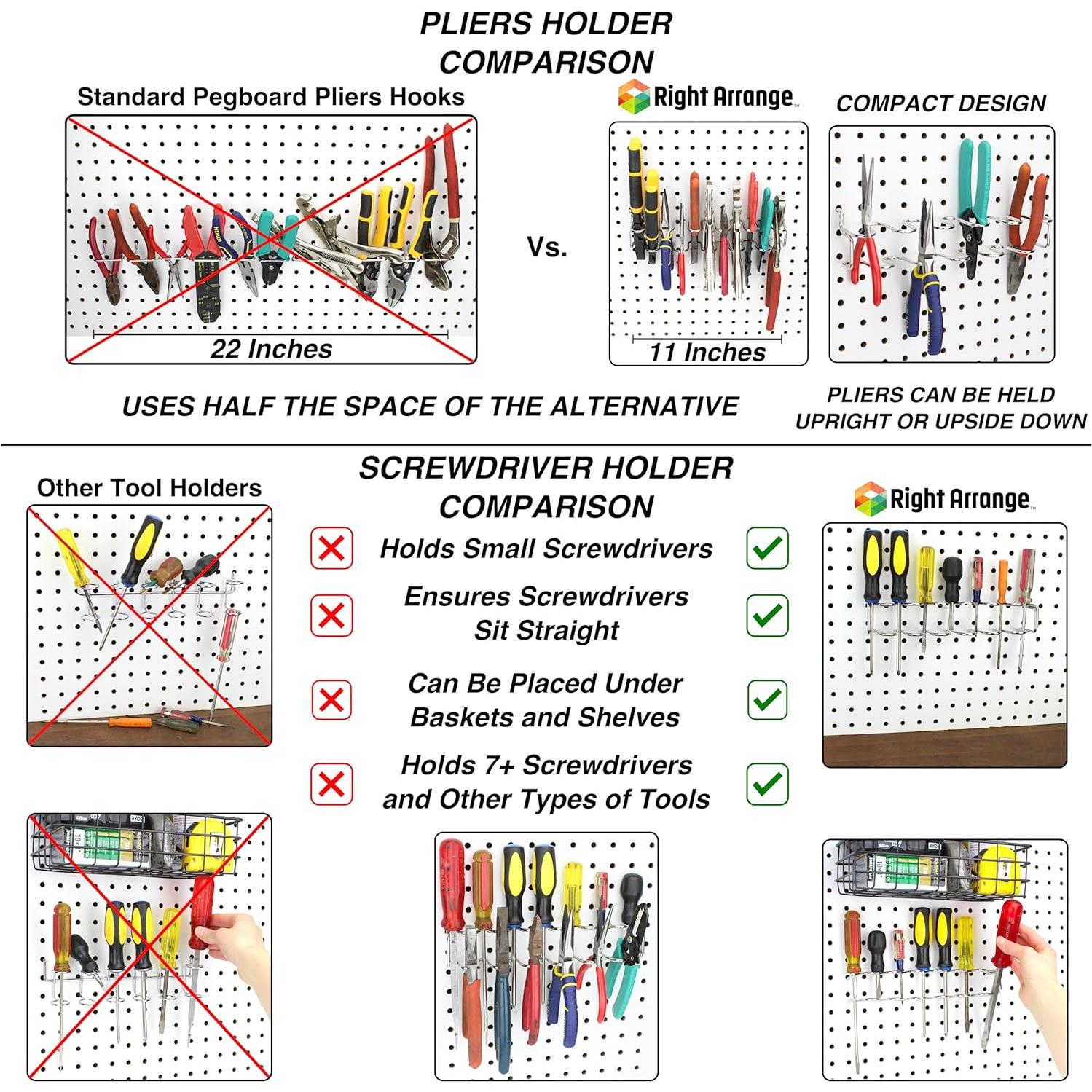Ganchos para Tableros Perforados Right Arrange - 71 Piezas