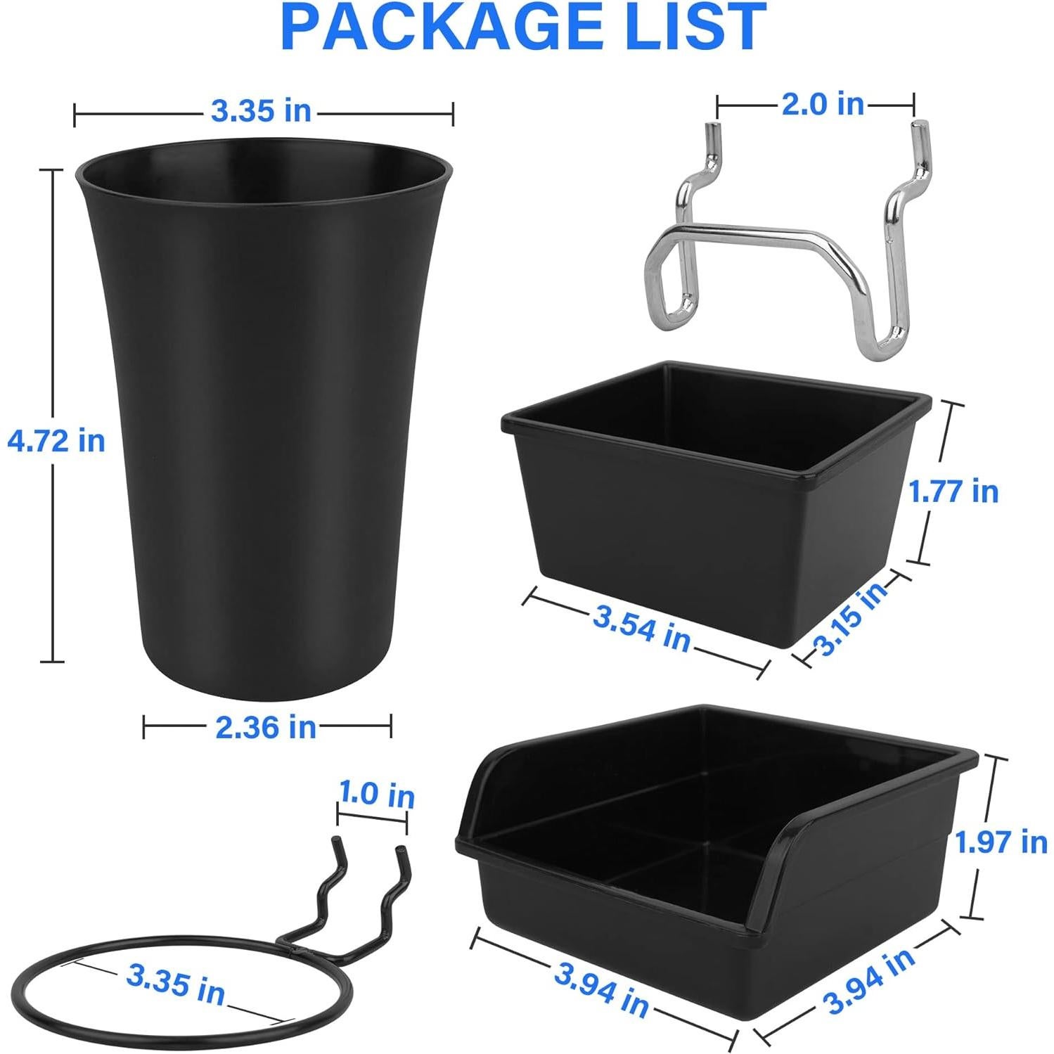 Juego de Ganchos y Bins para Tablero Perforado LANSI 24 Piezas