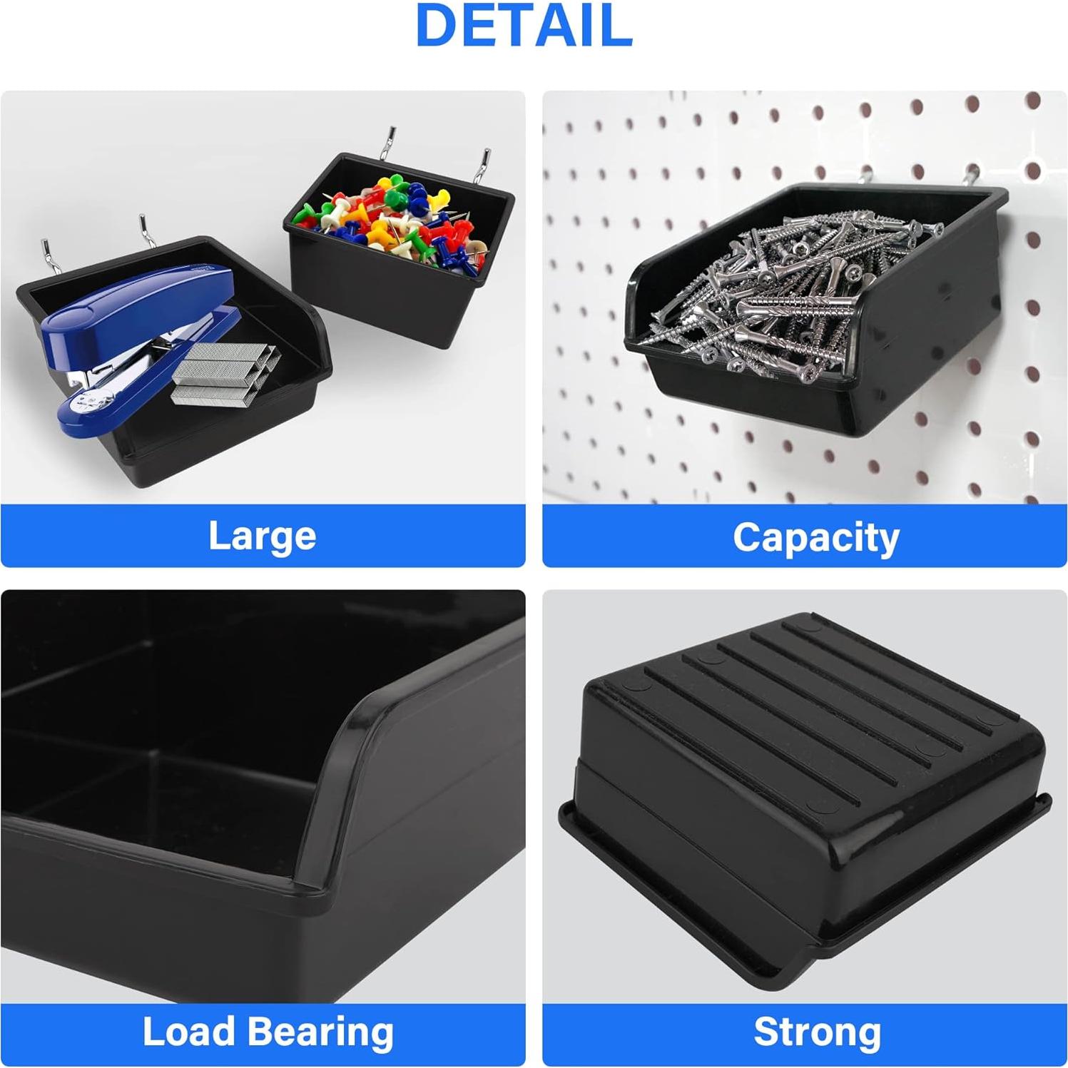 Juego de Ganchos y Bins para Tablero Perforado LANSI 24 Piezas