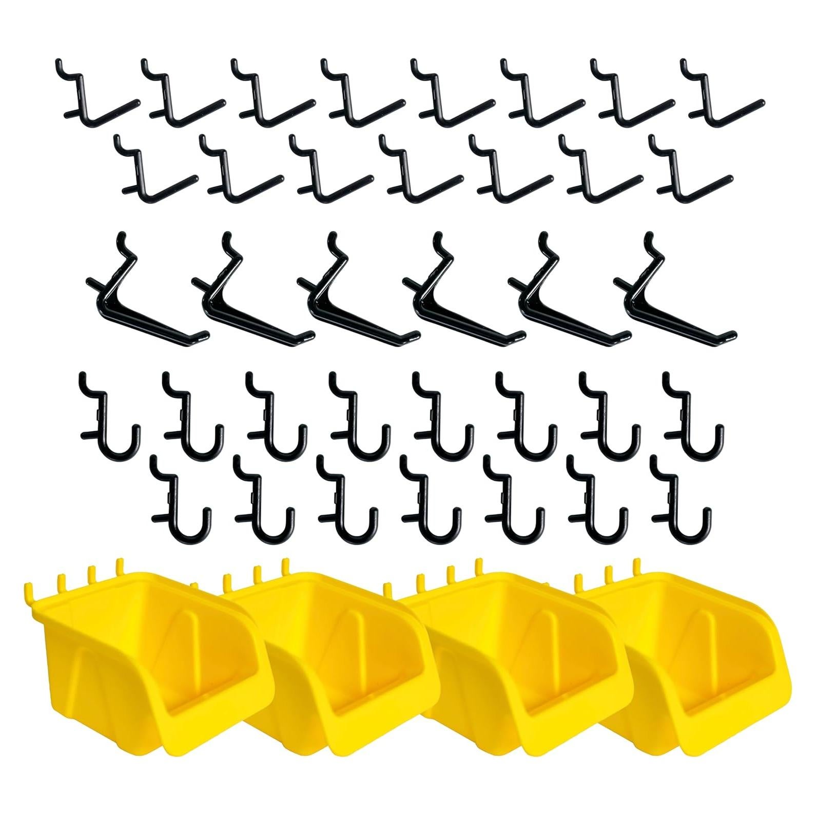 Conjunto de Bins y Ganchos WallPeg para Tablero de Clavos