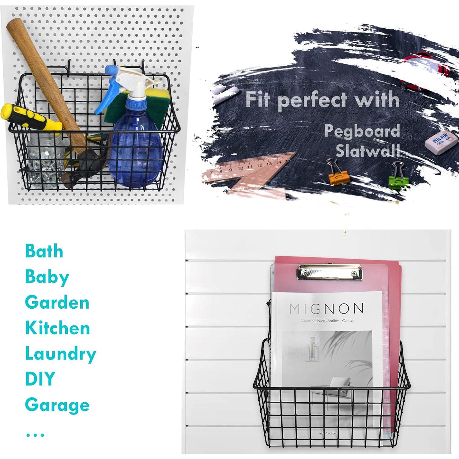 Cestas de Almacenamiento LIGHT DUST para Tablero Perforado - 3 Piezas