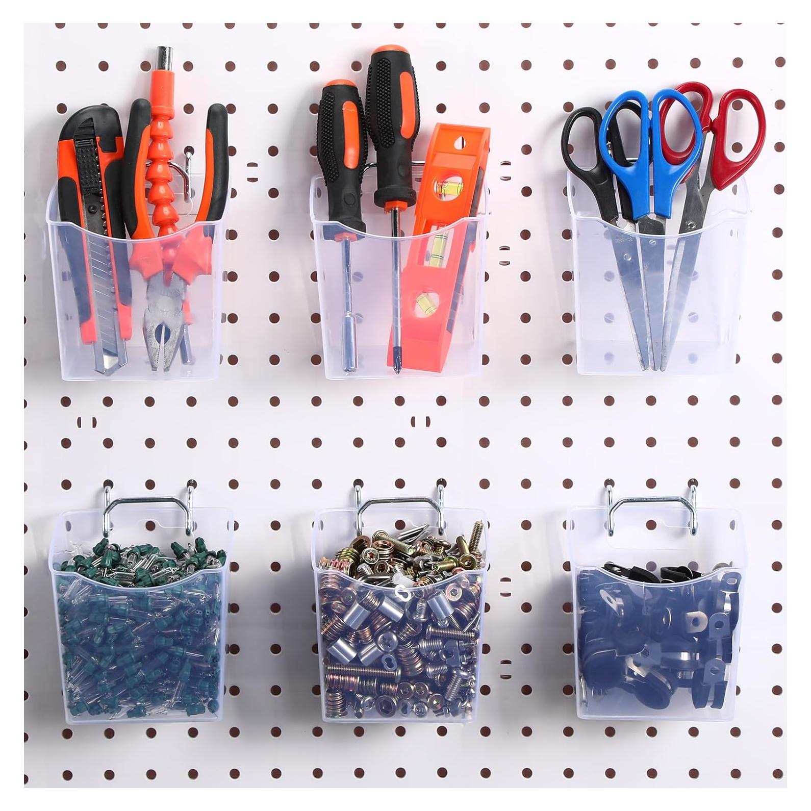 Paquete de 6 Contenedores de Tablero Perforado Reallnaive 10x7.5x10.5cm