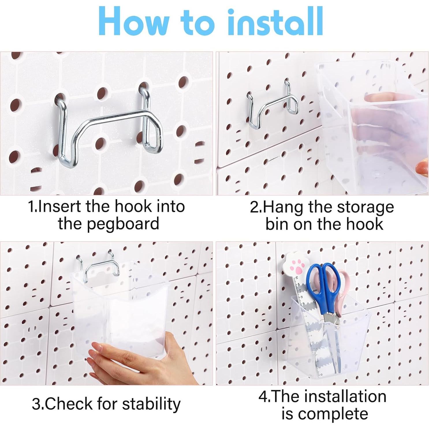 Paquete de 6 Contenedores de Tablero Perforado Reallnaive 10x7.5x10.5cm