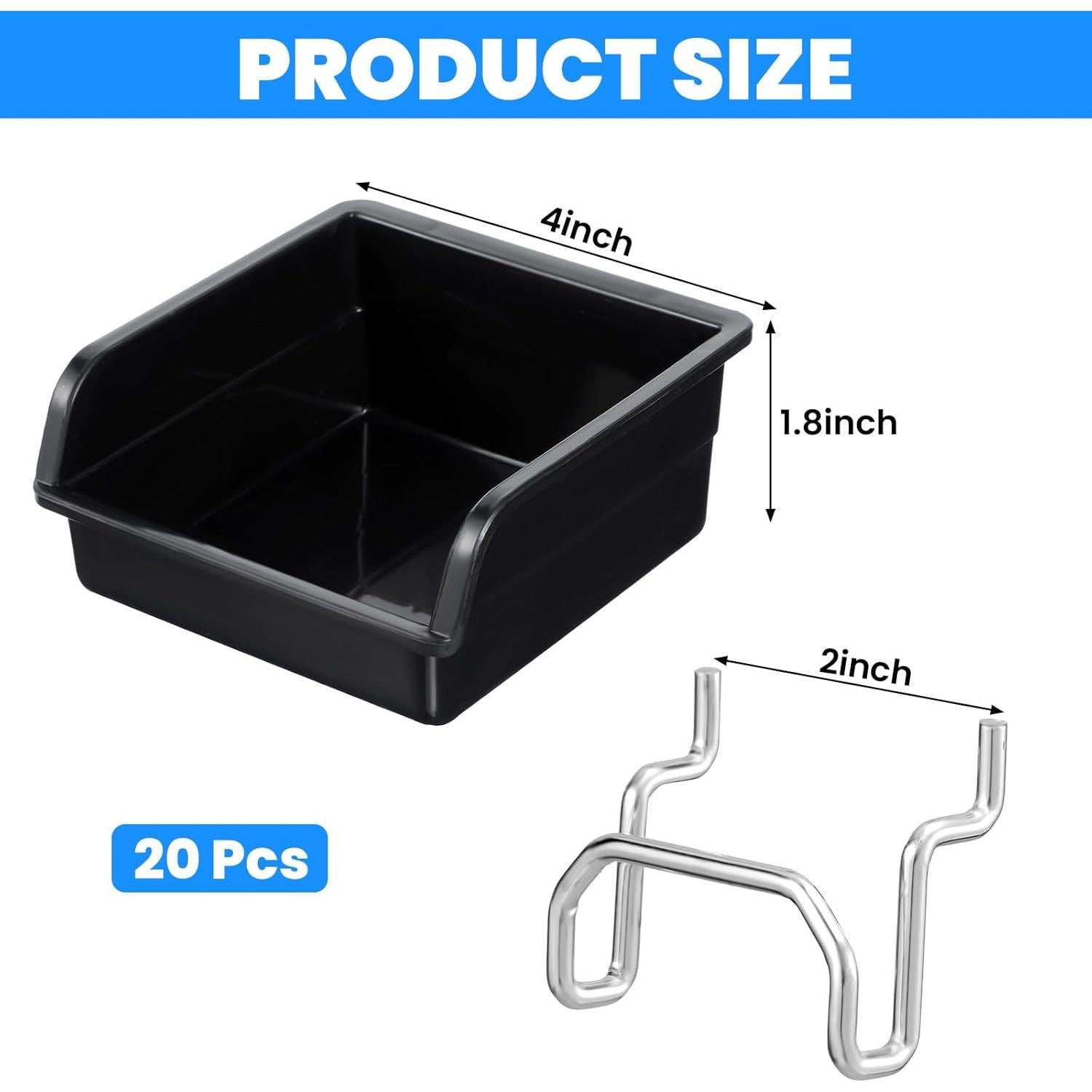 Paquete de 20 Contenedores para Tablero Perforado Tolare