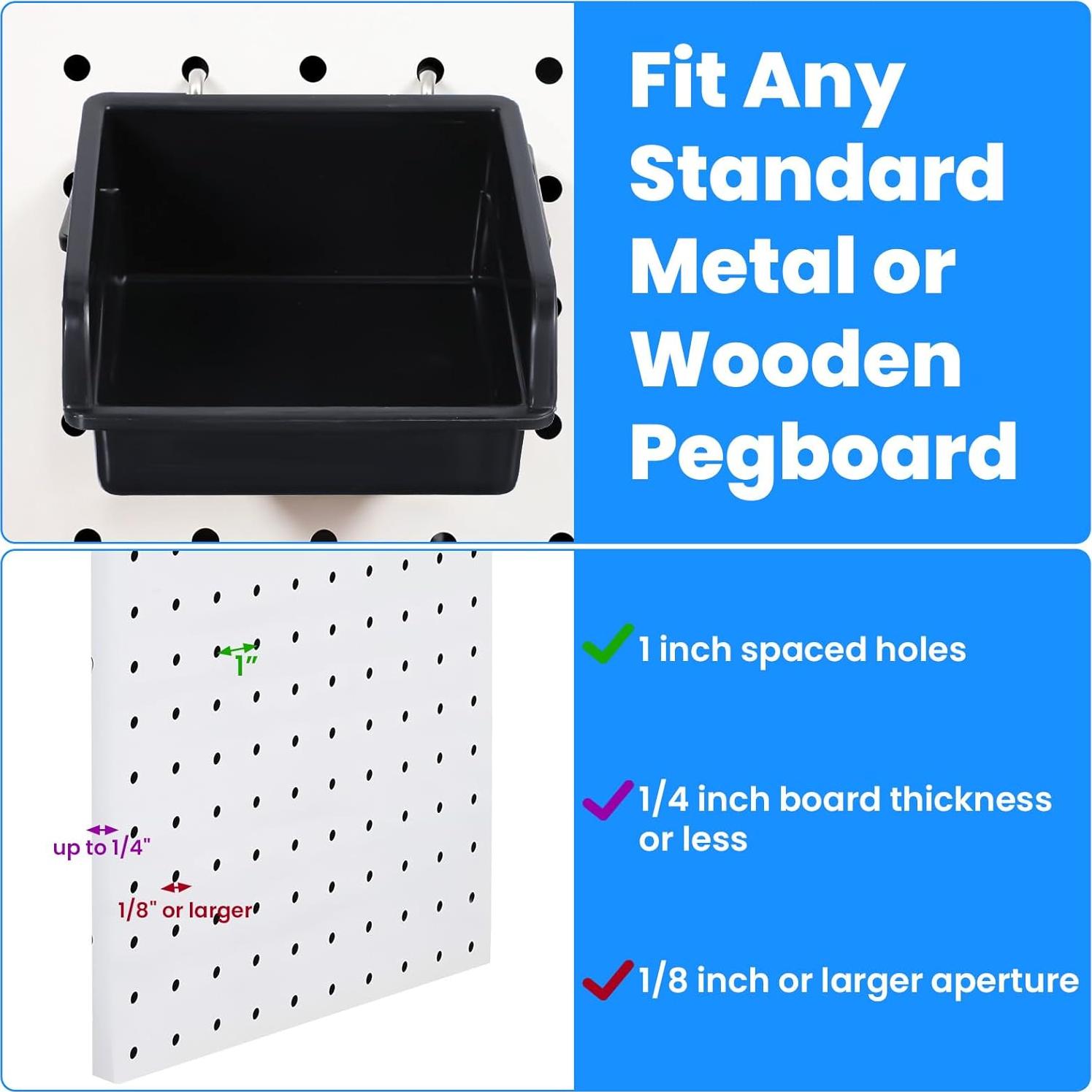 Paquete de 20 Contenedores para Tablero Perforado Tolare