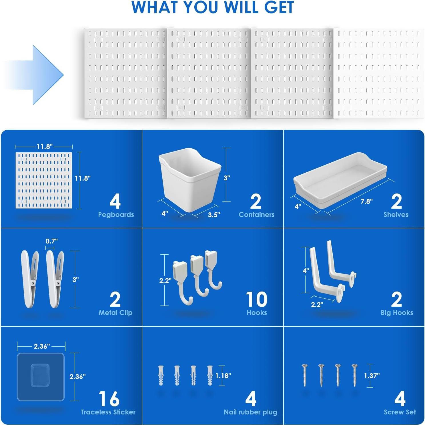 Kit de Panel de Perforación LANSI Blanco 4PCS para Herramientas