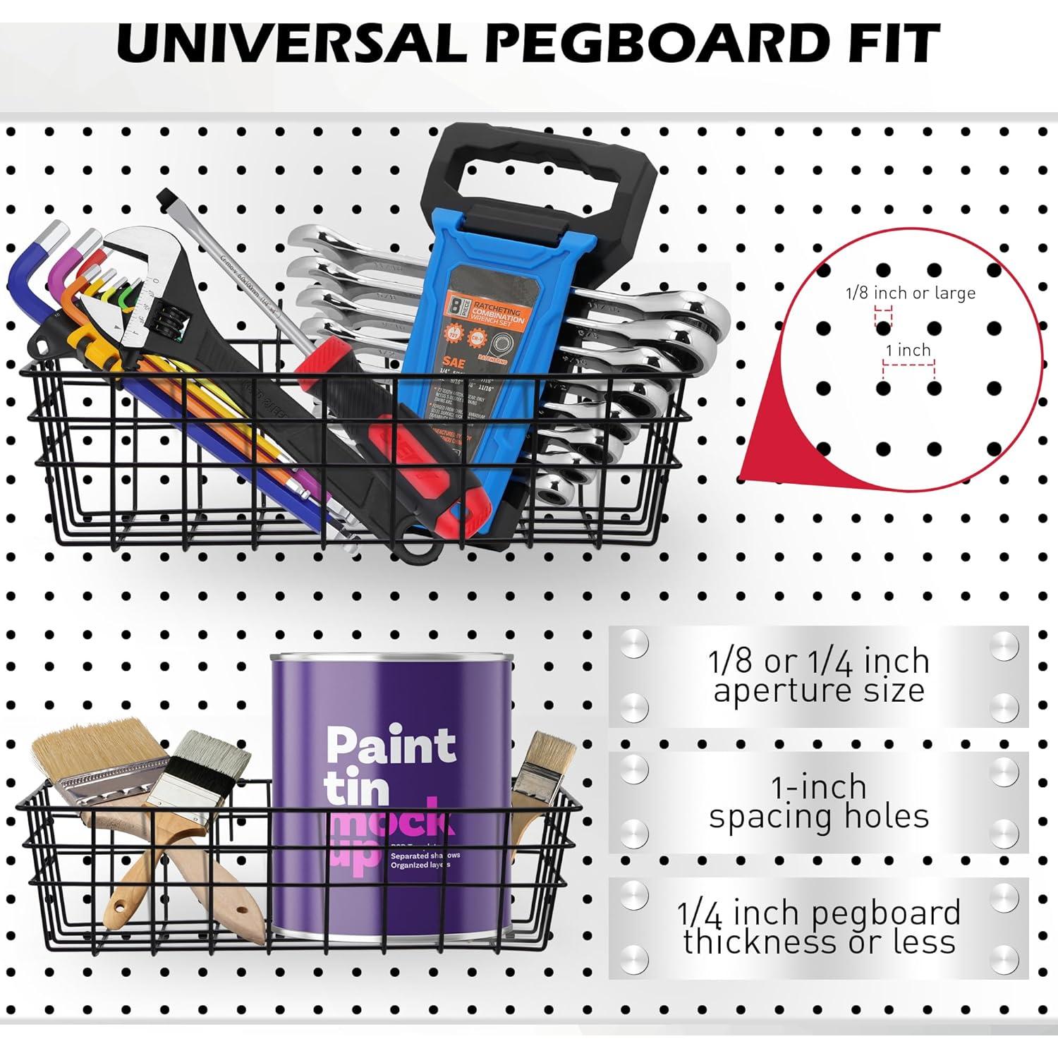 Juego de Cestas de Alambre SEDY para Tablero de Clavos 5 Piezas