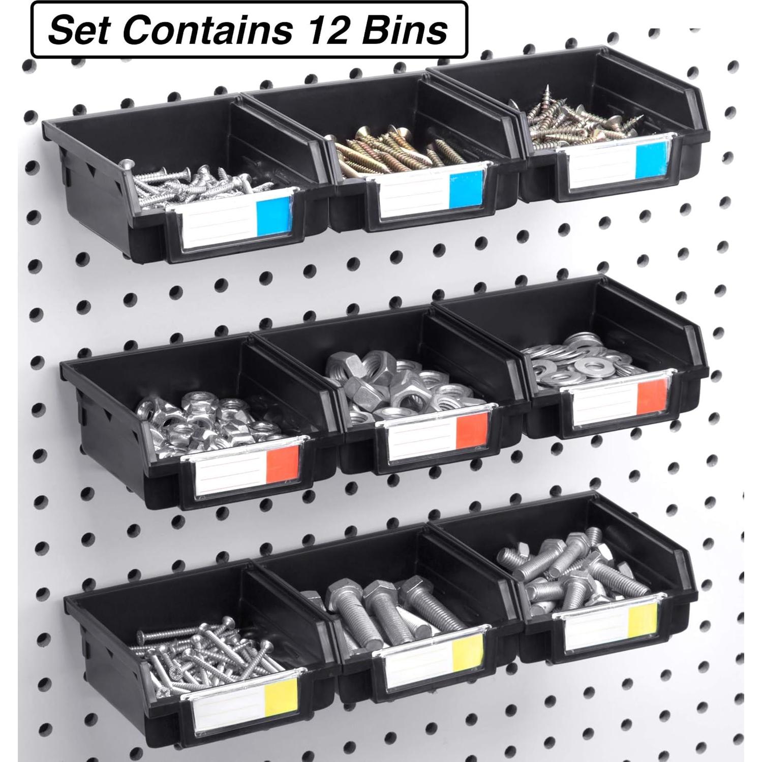 Cajas de Pegboard Right Arrange 3.5" Negro - Paquete de 12