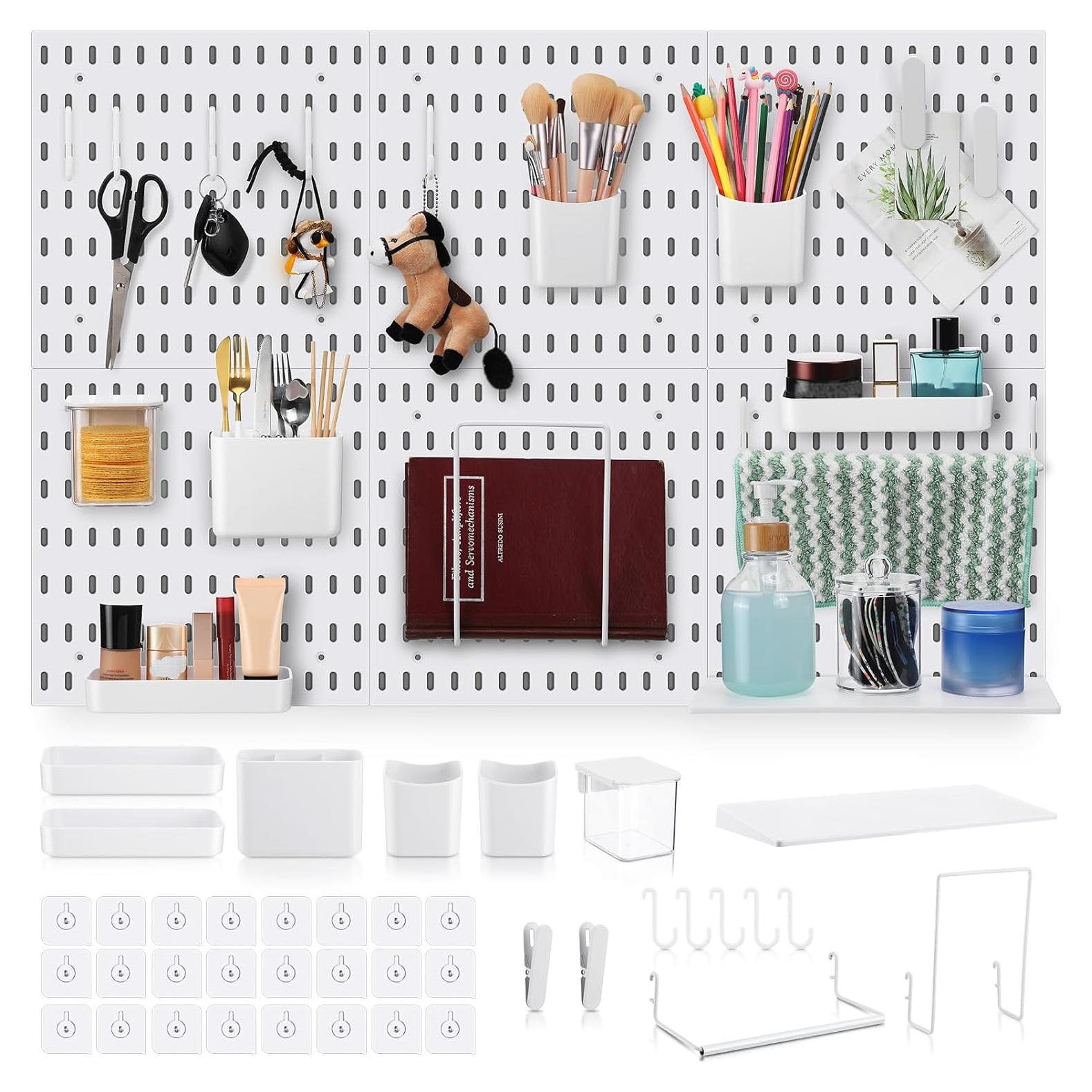 Kit de Tablero Perforado 17 Piezas Unittype Blanco 84x56cm